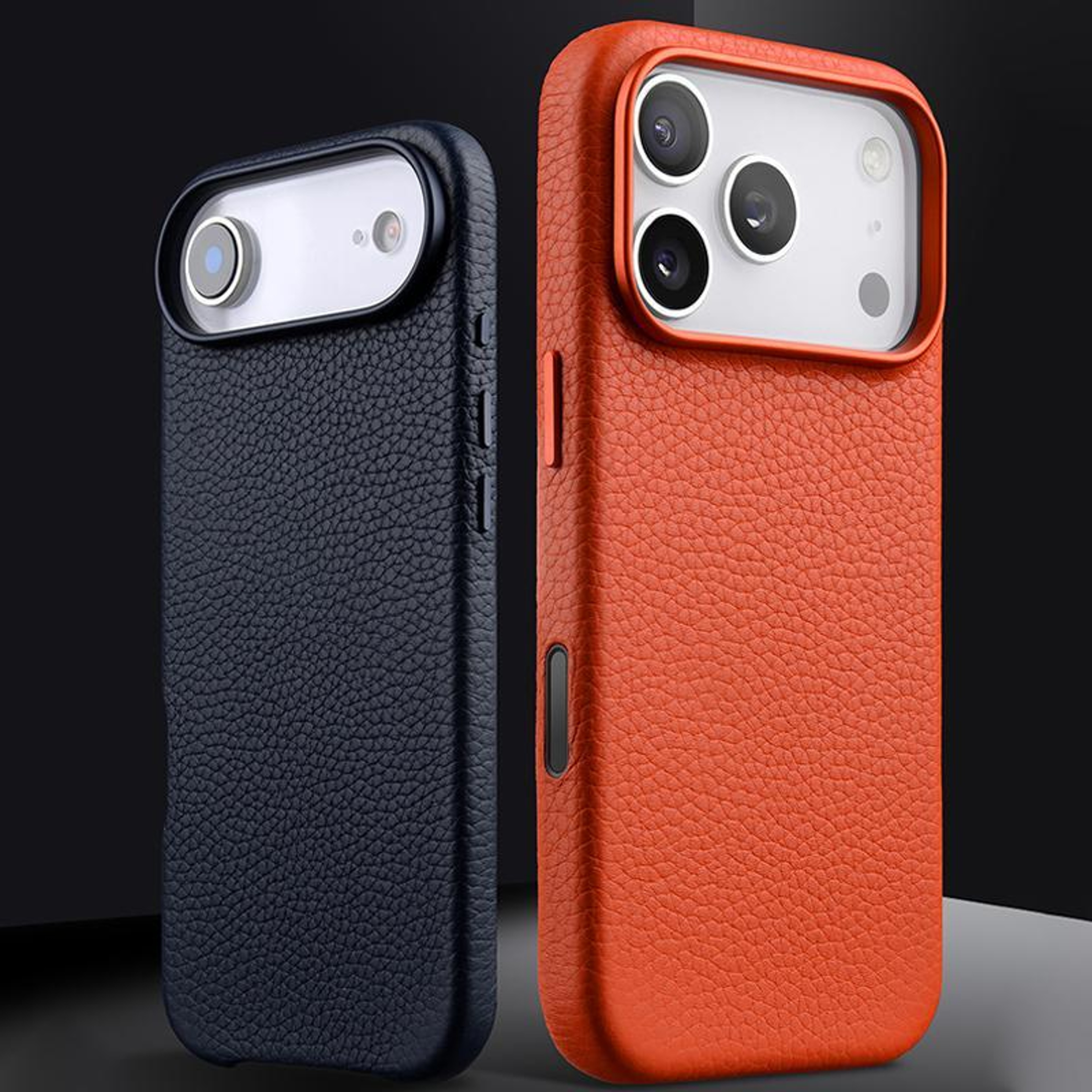 IPhone 18 Pro Genuine Leather Magnetic Full Coverage Case With AI Button 1