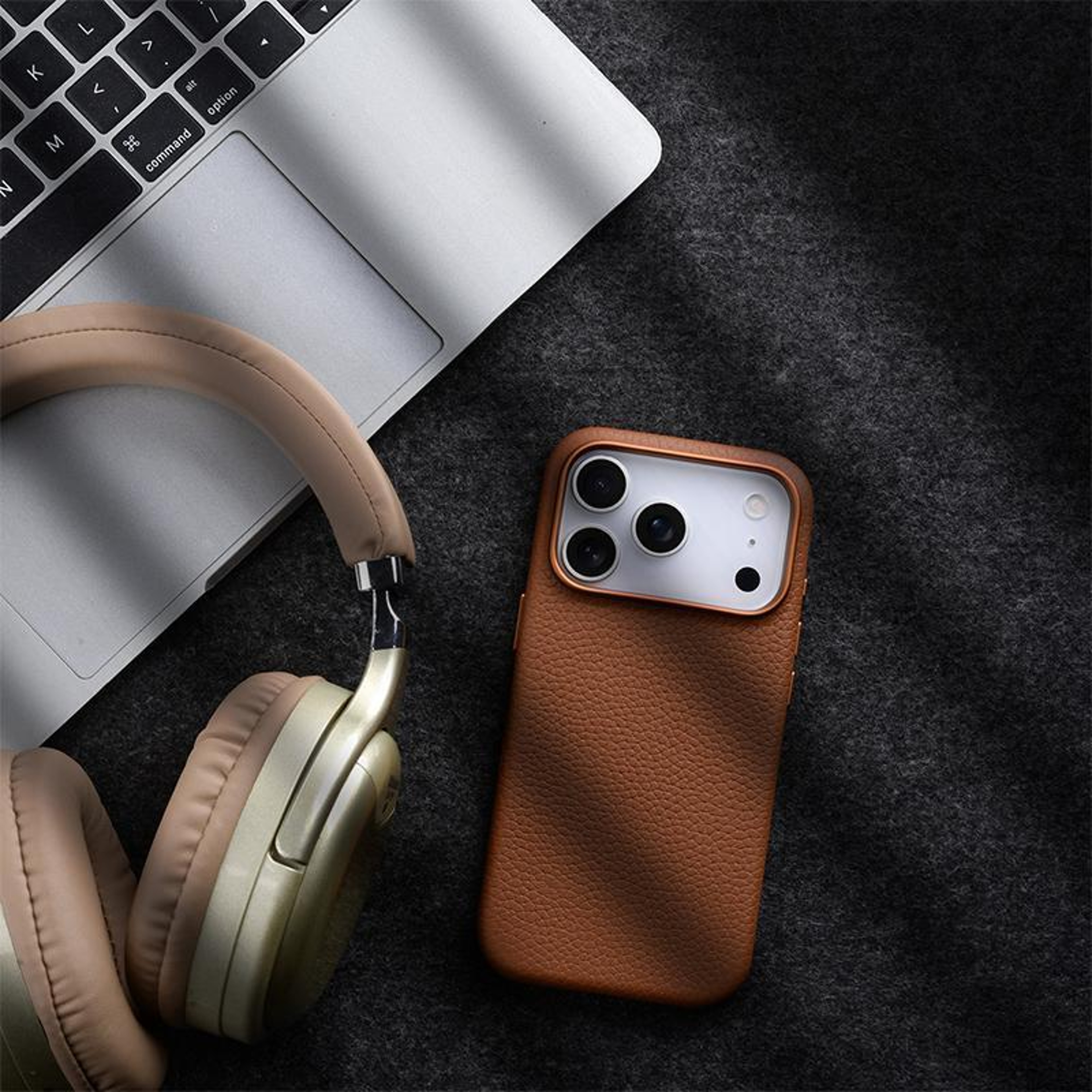 IPhone 18 Pro Genuine Leather Magnetic Full Coverage Case With AI Button 10