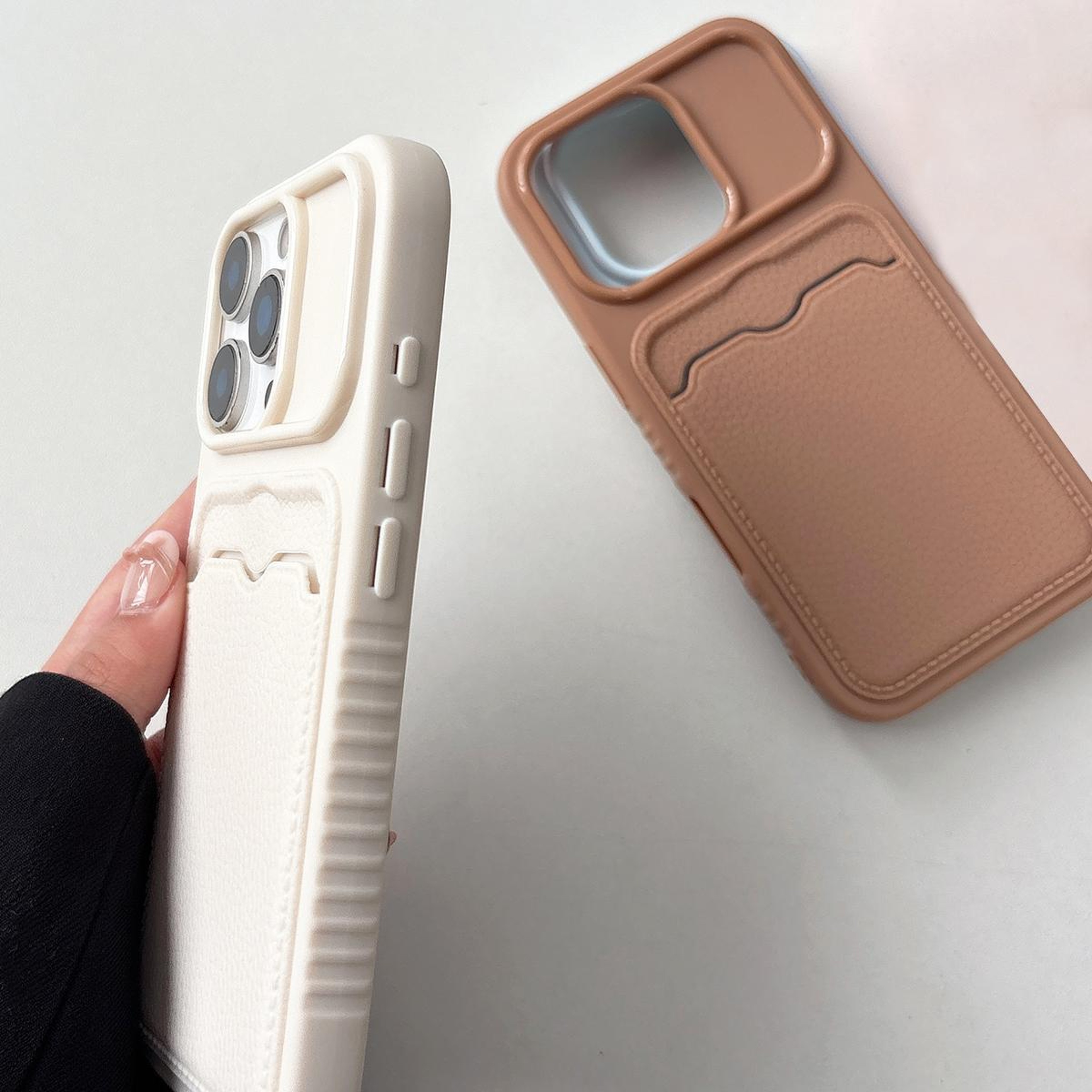 18 Pro Max TPU Lychee Texture Phone Case With Card Slot 2