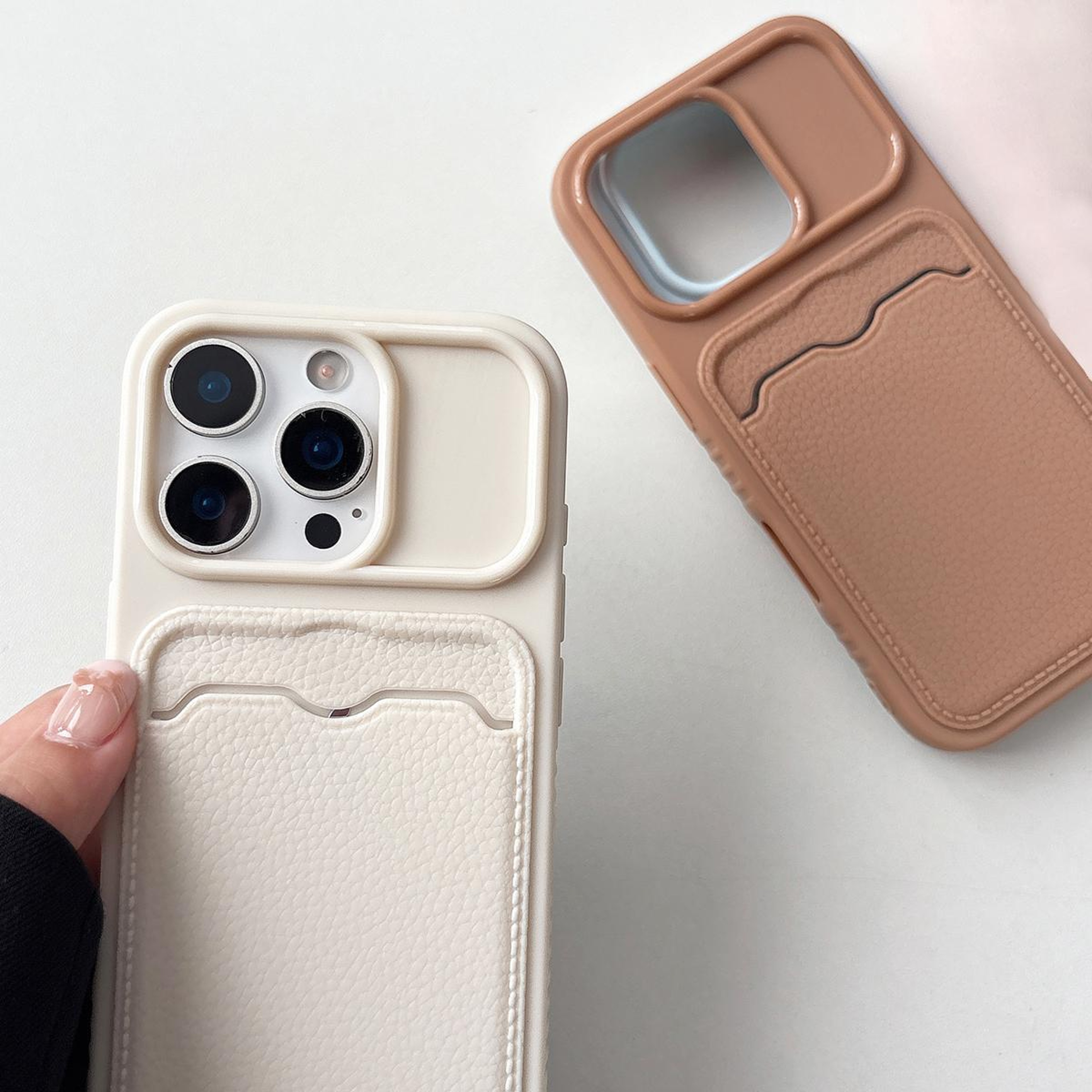 18 Pro Max TPU Lychee Texture Phone Case With Card Slot 4