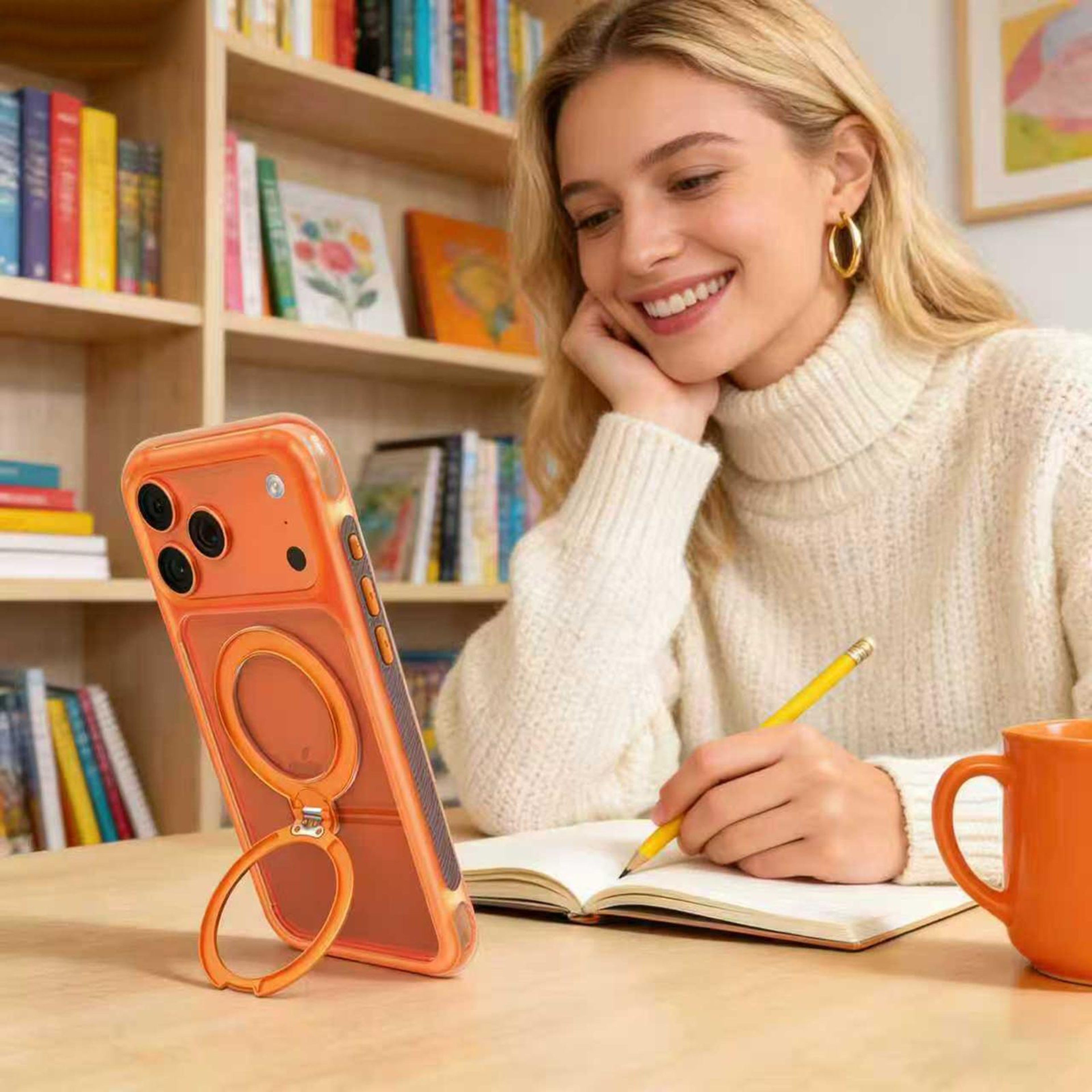 IPhone 18 Pro Magnetic Stand Case With 360 Degree Rotating Holder And Corner Protection 5