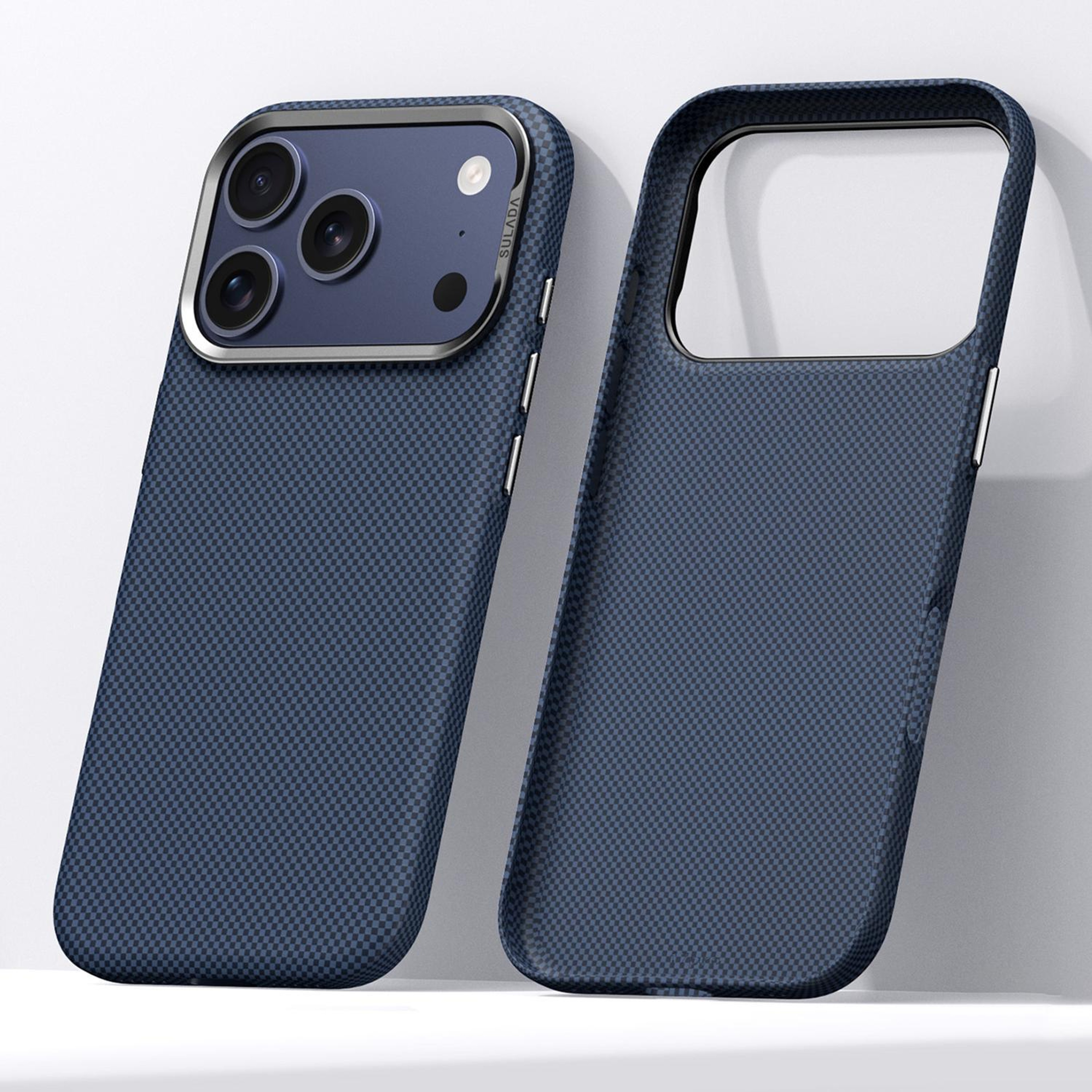 IPhone 18 Pro KevlarTextured Grid Pattern SkinFeel Phone Case 0
