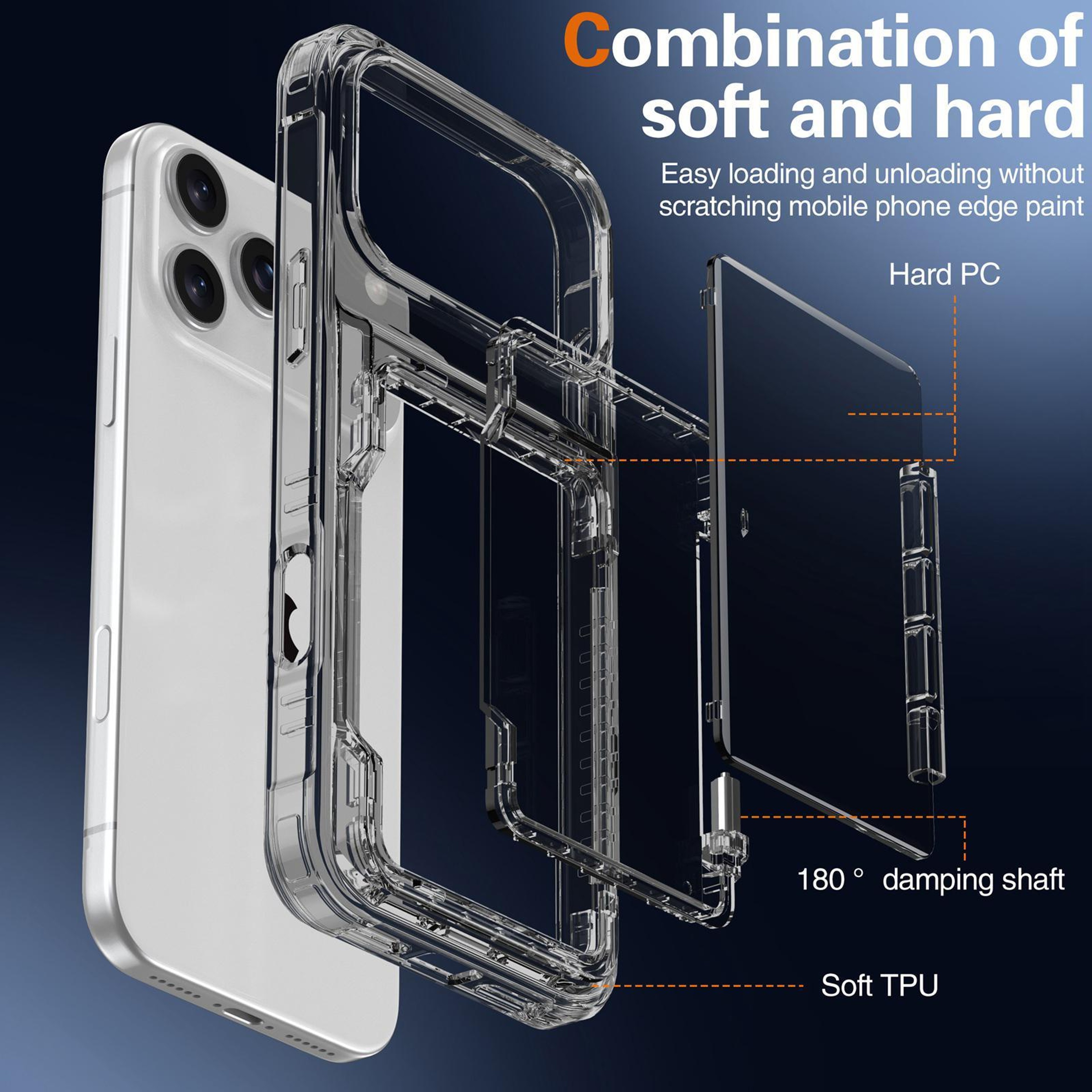 IPhone 18 Pro Max Crystal Clear Flip Card Slot Case With Stand 3