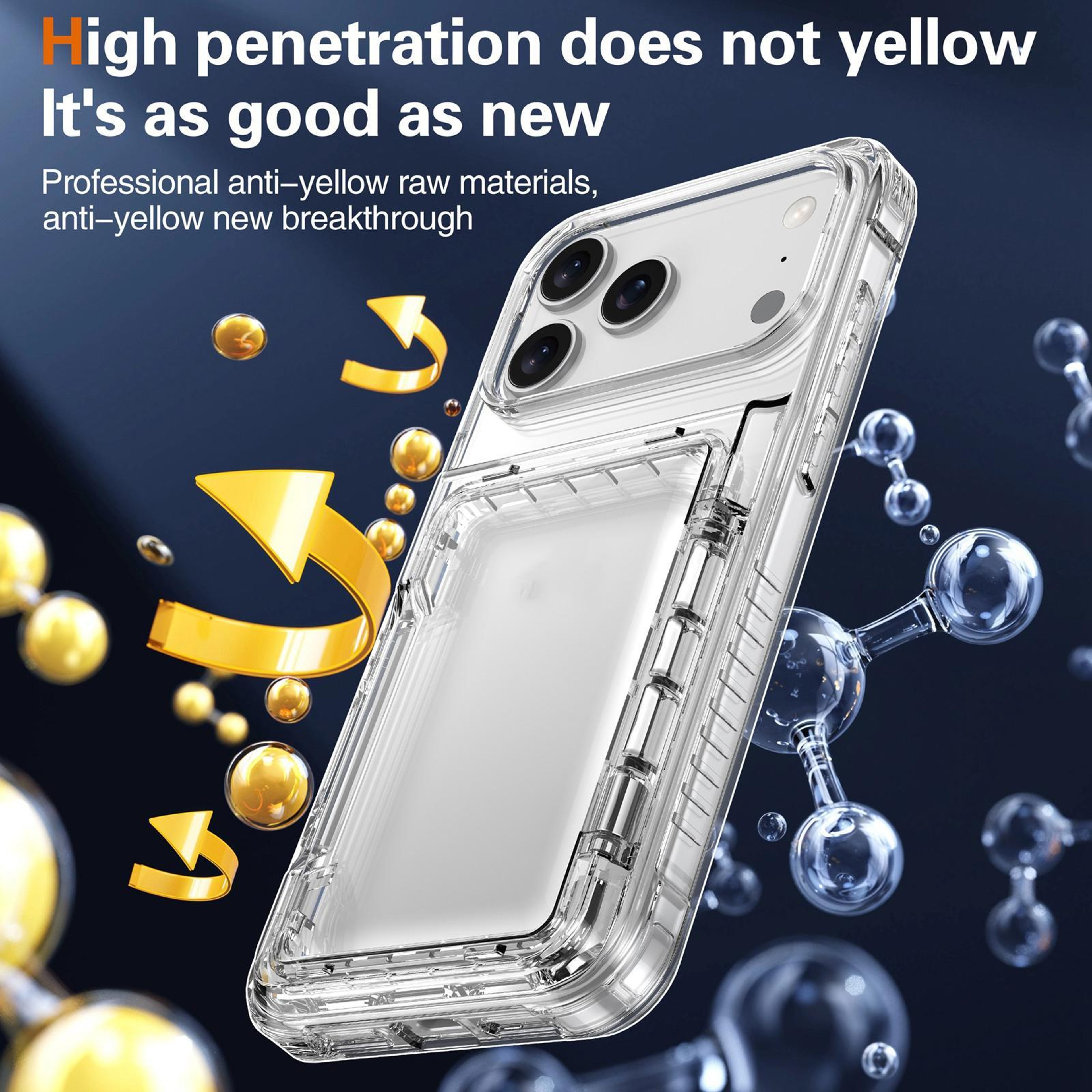 IPhone 18 Pro Max Crystal Clear Flip Card Slot Case With Stand 4