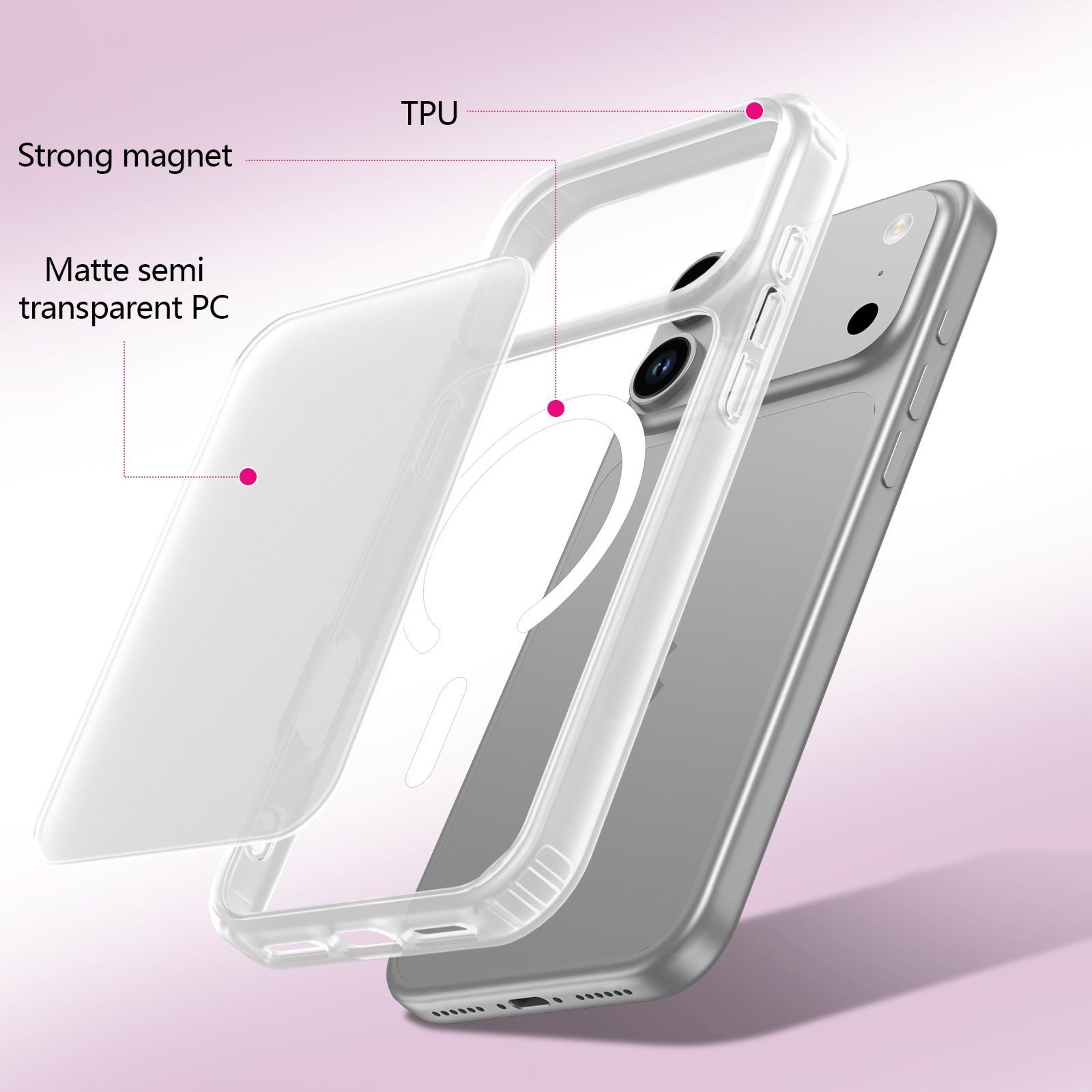 Magnetic IPhone 18 Pro Case With PC  Hybrid Protection 1