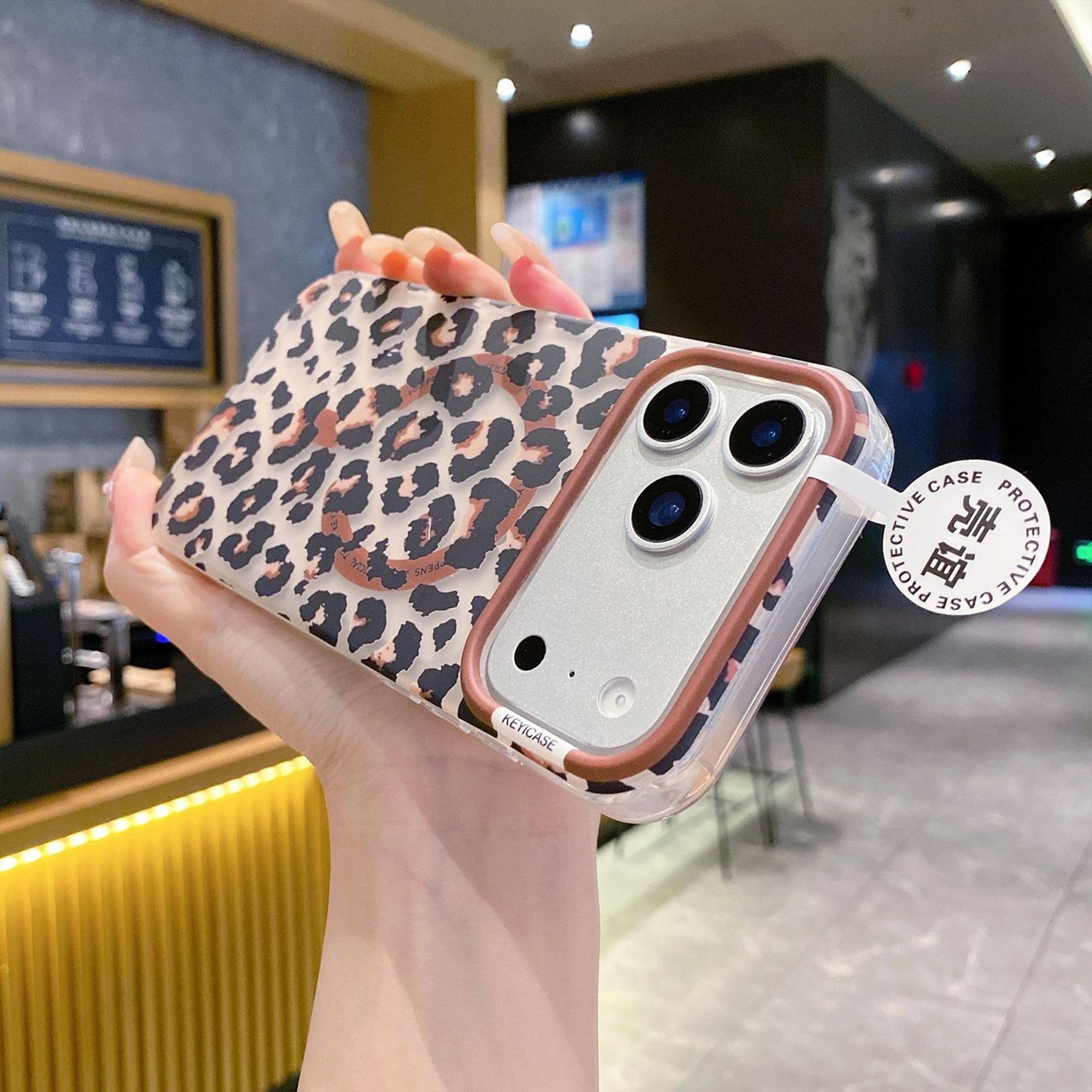 Leopard Print Magnetic Case For IPhone 18 Pro Max With Shockproof Corners 5