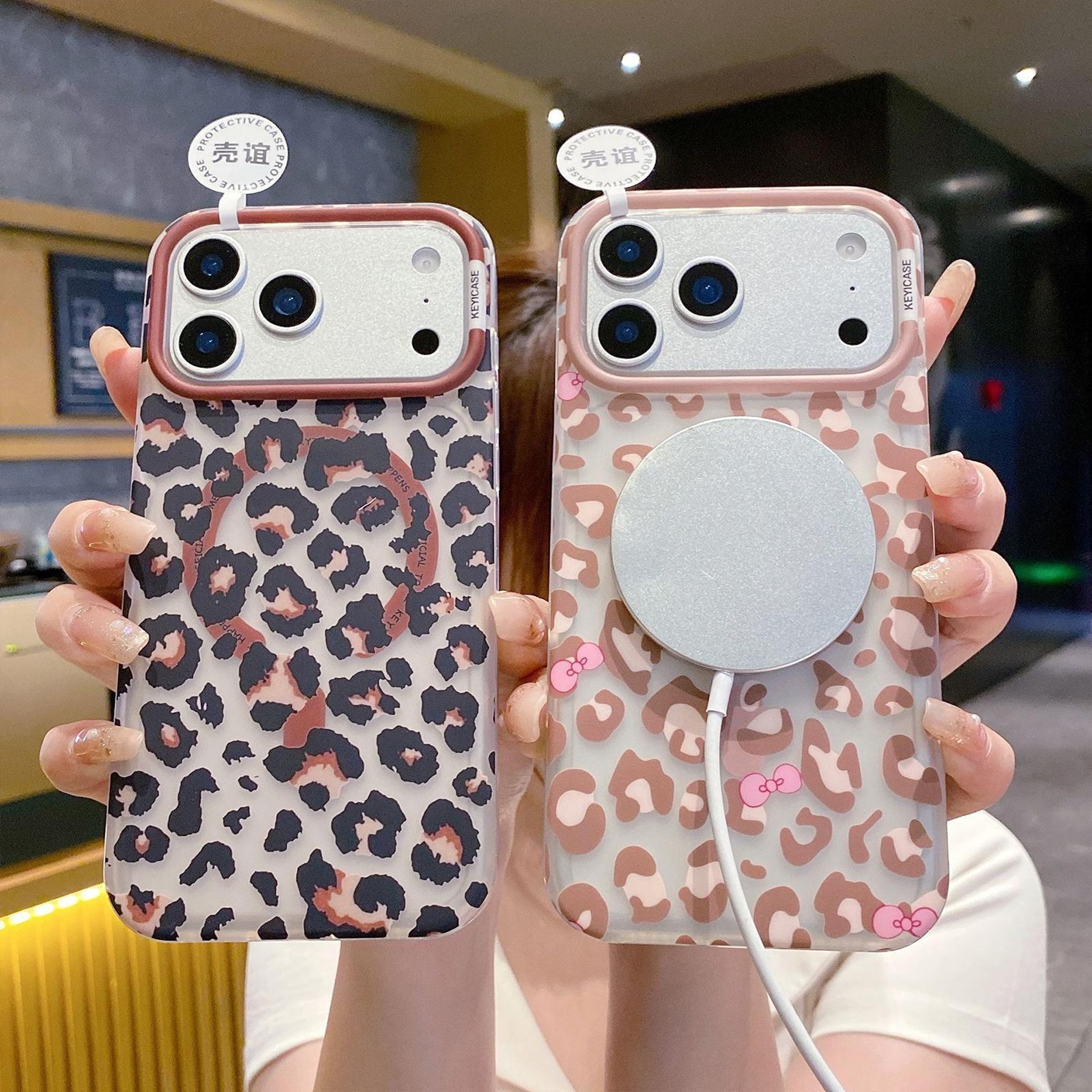 Leopard Print Magnetic Case For IPhone 18 Pro Max With Shockproof Corners 6