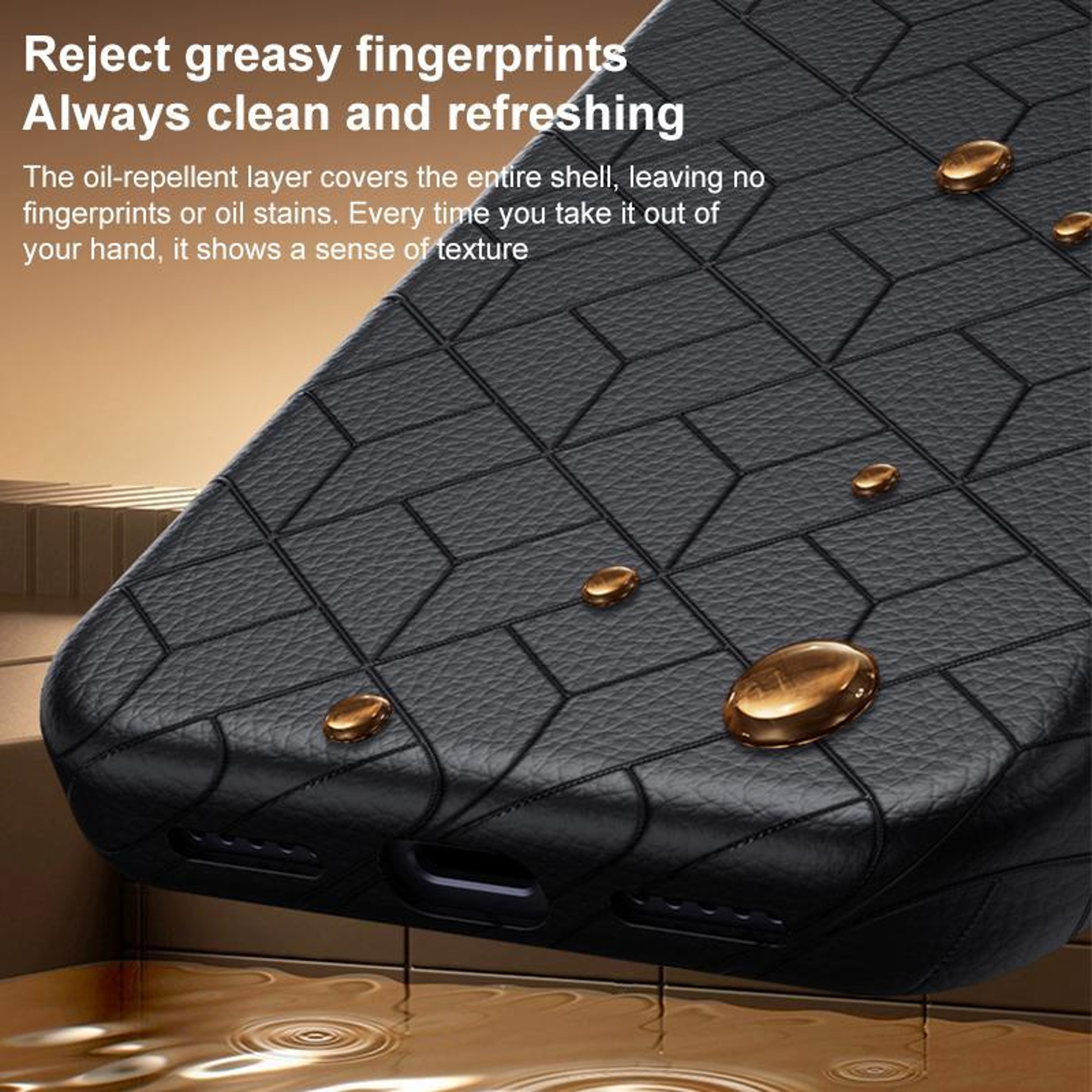 IPhone 18 Pro Magnetic Phone Case With Embossed Grid Pattern And Metal Frame 5