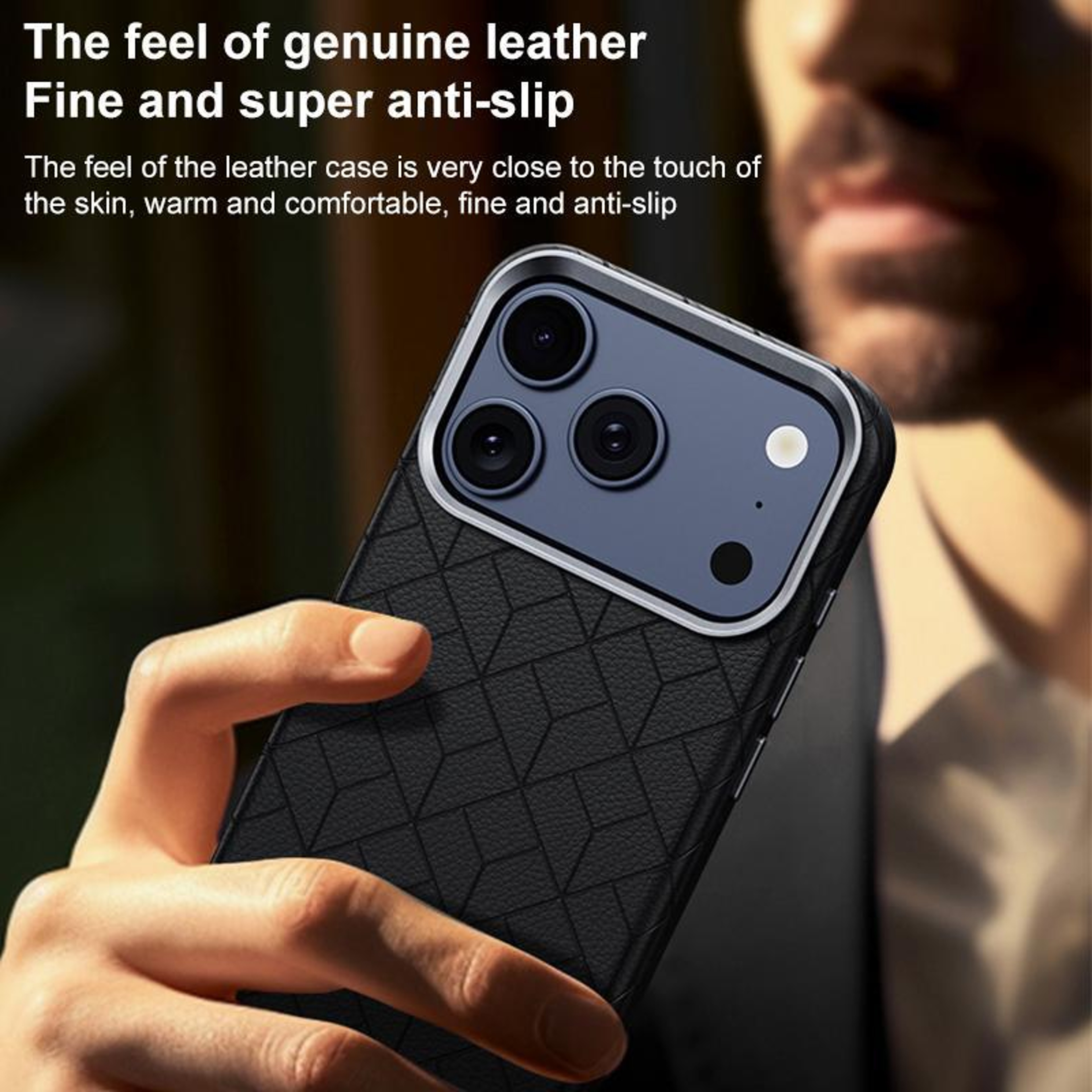 IPhone 18 Pro Magnetic Phone Case With Embossed Grid Pattern And Metal Frame 8