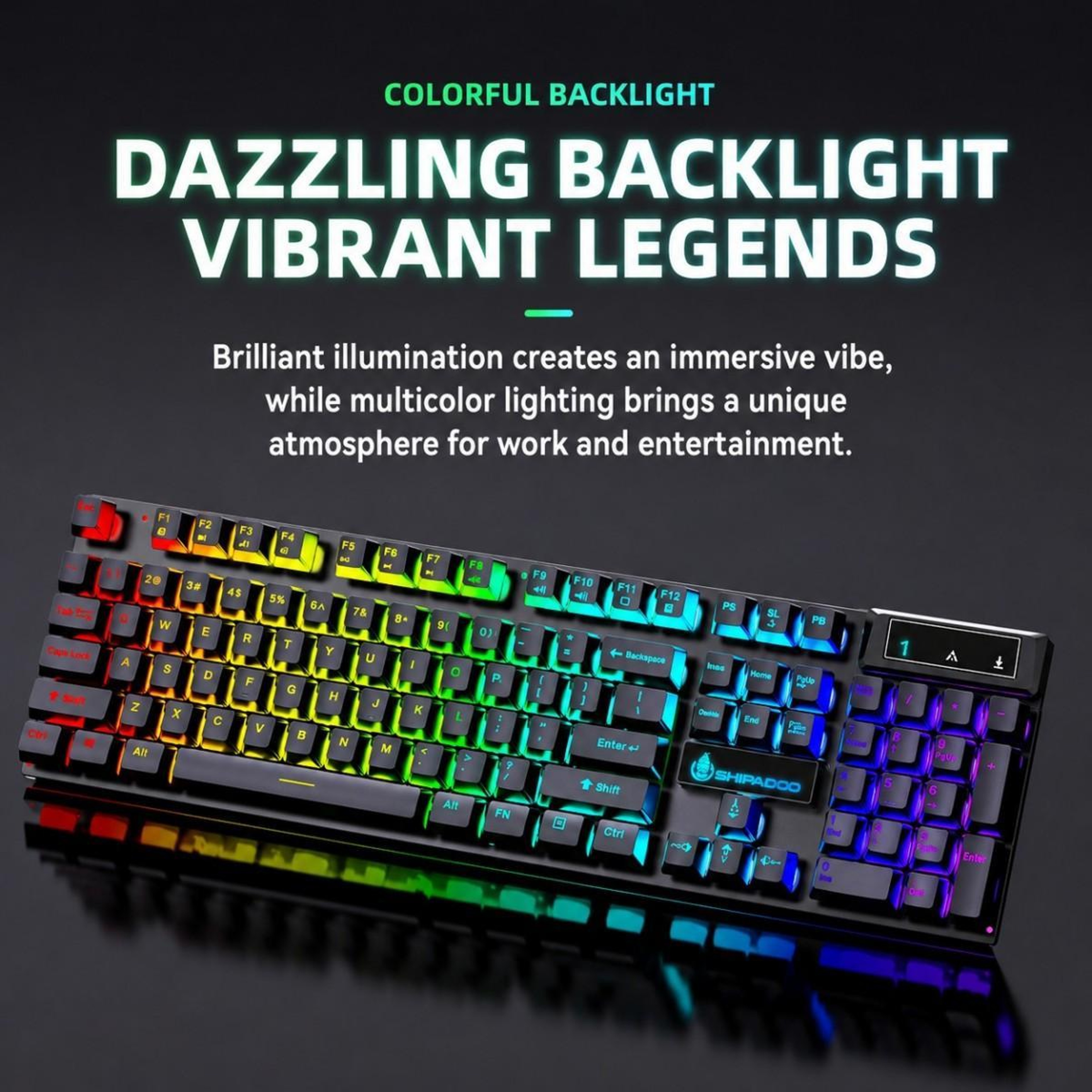 Colorful Illuminated Wired Gaming Keyboard and Mouse Set with USB Connection – view 2