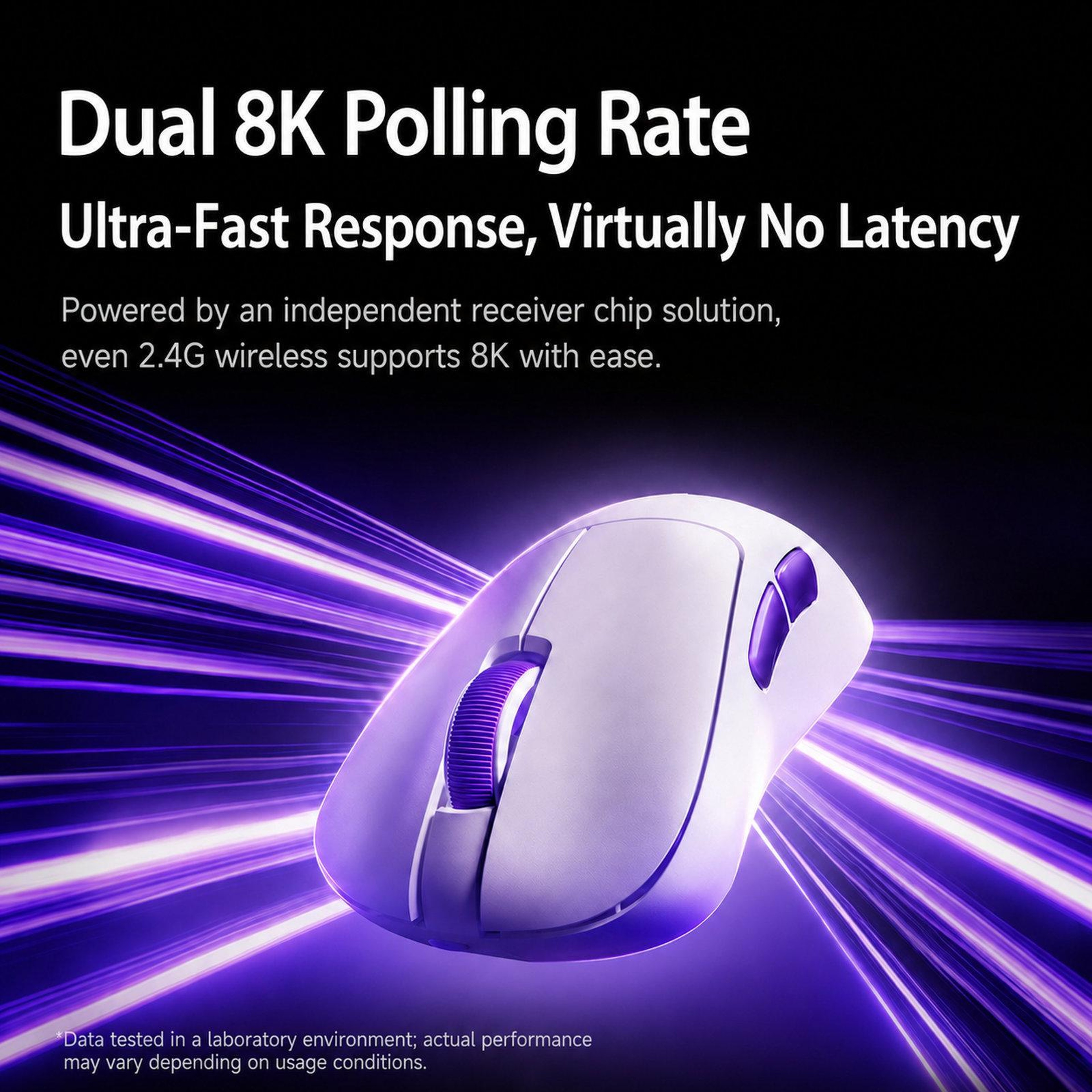3-Mode Wireless Gaming Mouse with Dual 8000Hz Polling and 49g Ergonomic Design – view 3
