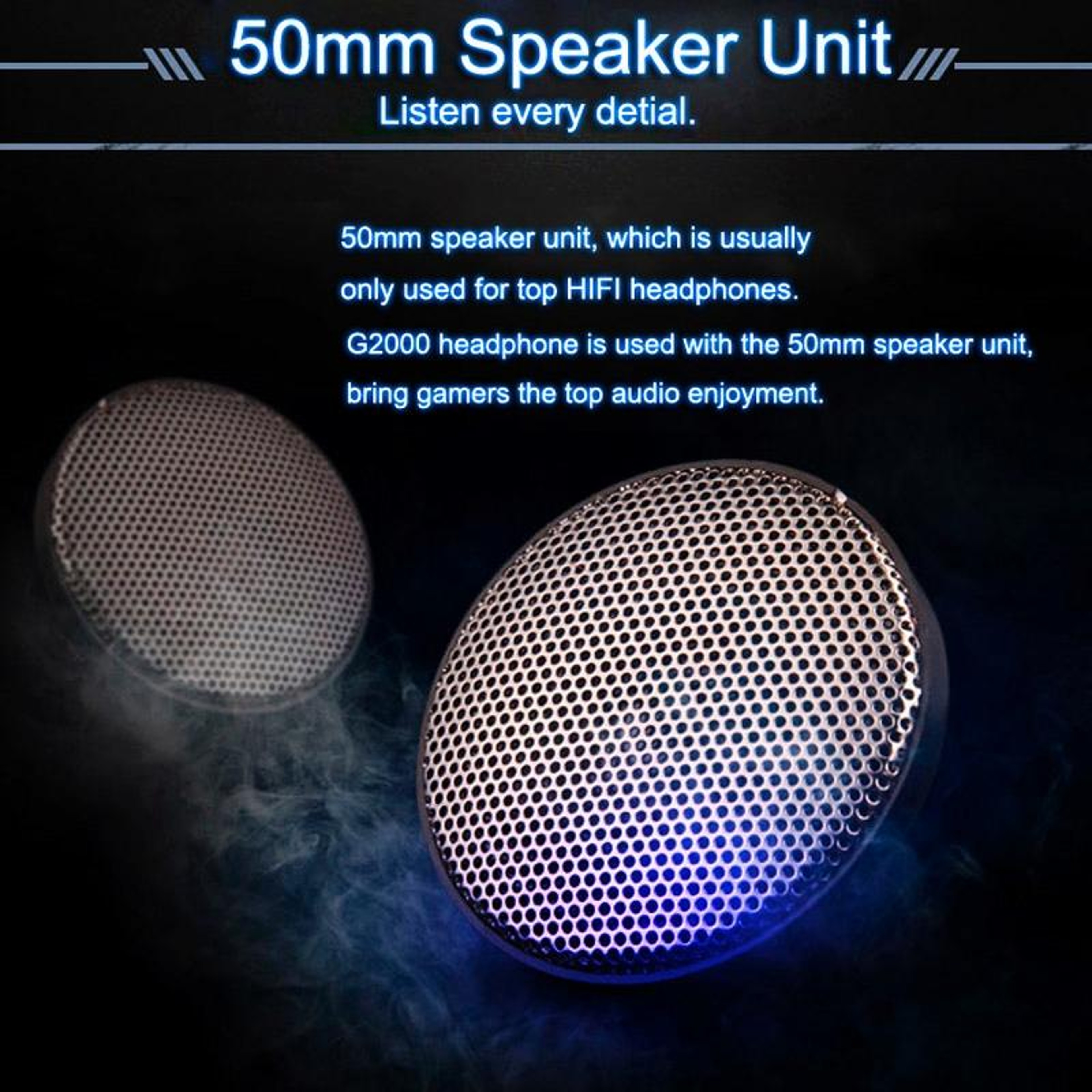 G2000 Wired OverEar Gaming Headset With 50mm Drivers Microphone And LED Lights 7