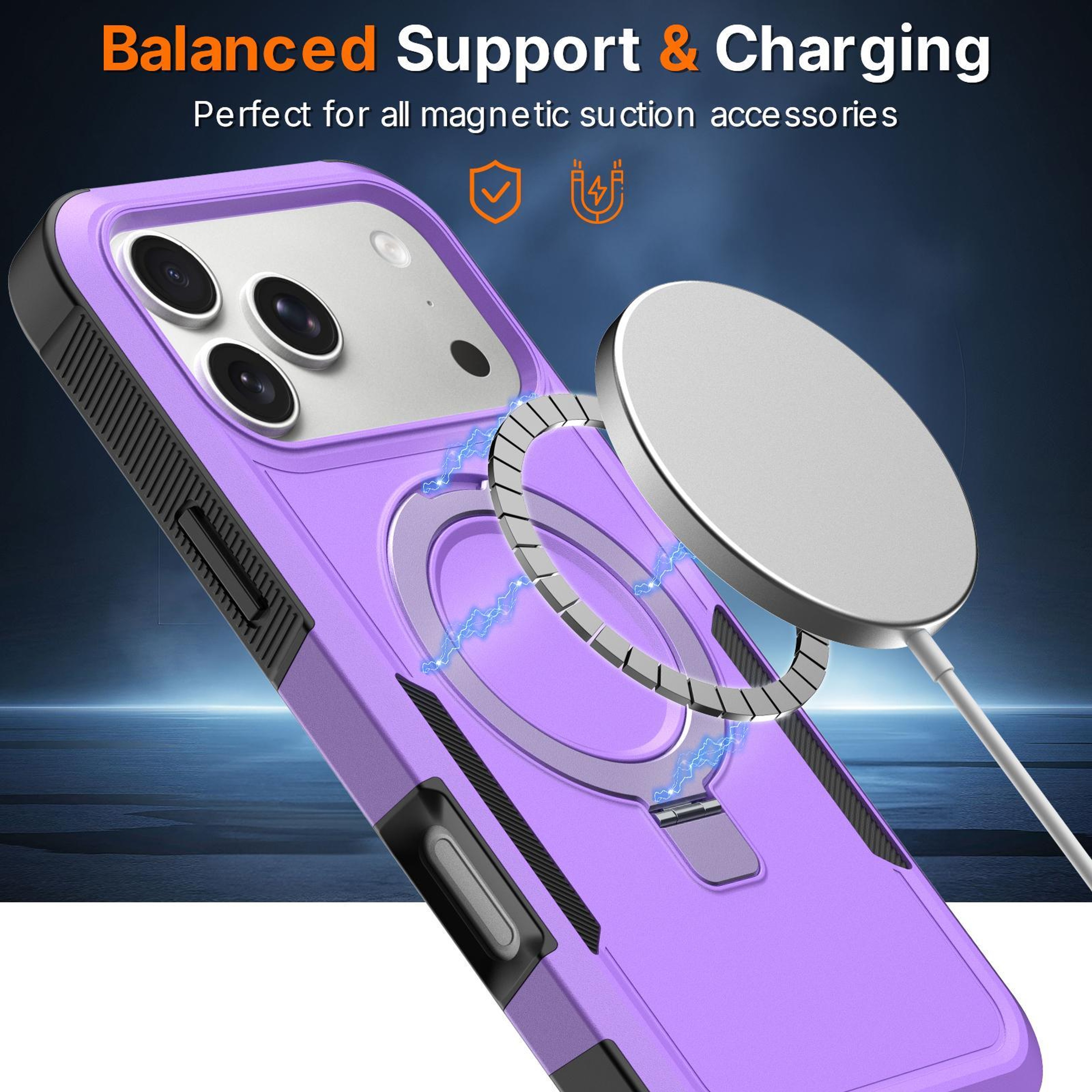 Shockproof Hybrid IPhone 18 Pro Max Case With Rotating Ring Holder And Magnetic Alignment 4