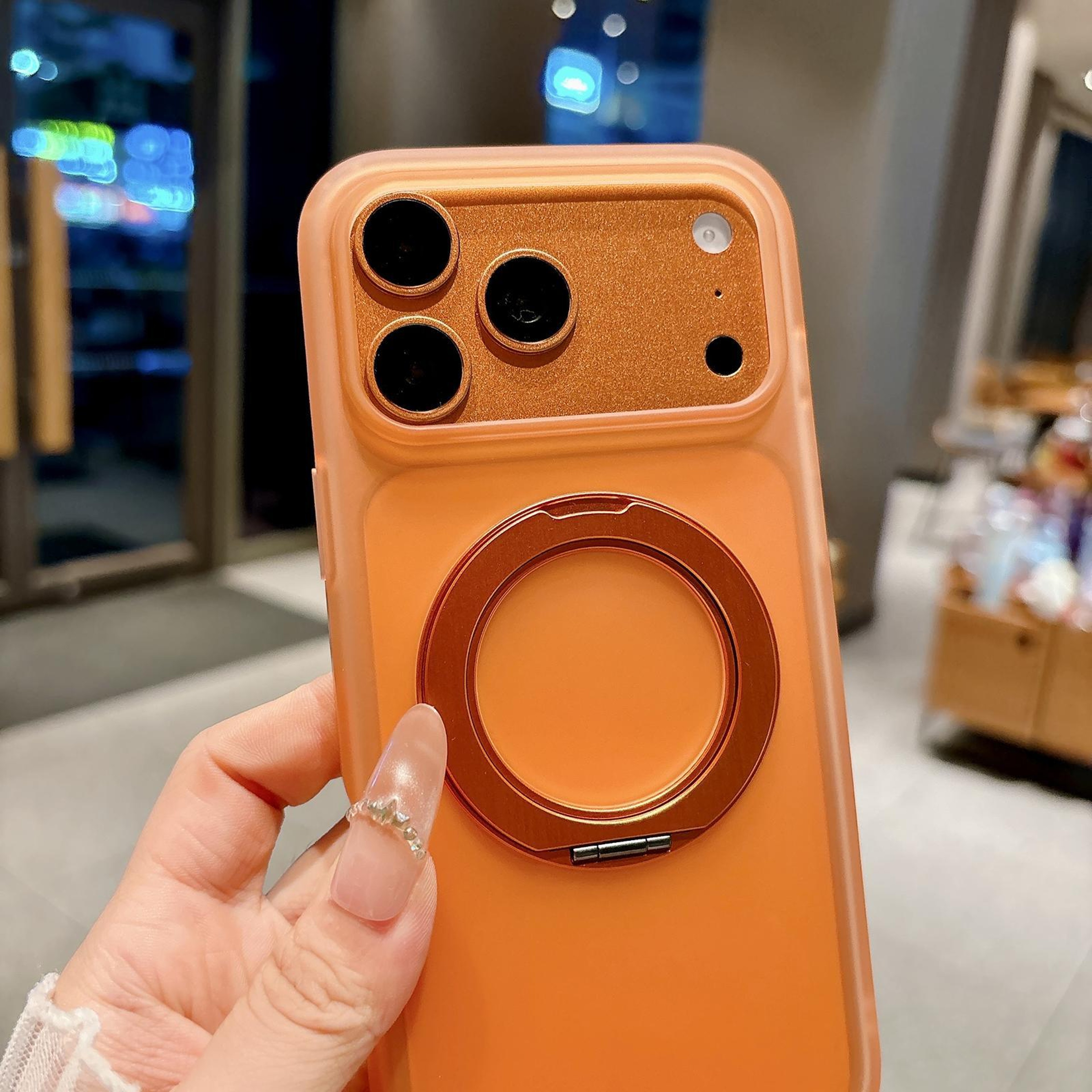 IPhone 18 Pro Magnetic Phone Case With 360 Rotating Ring Holder 2