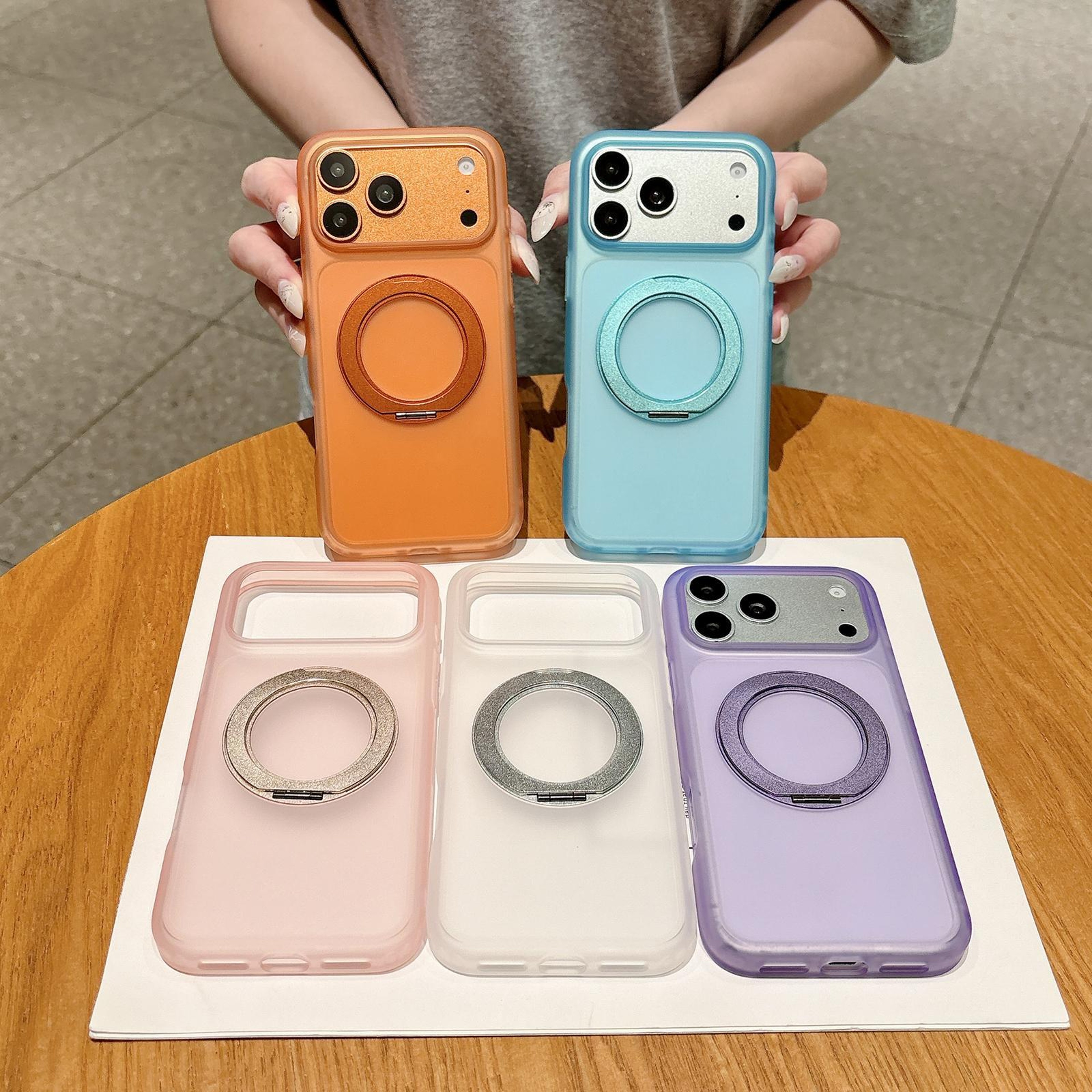 IPhone 18 Pro Max Magnetic Phone Case With 360 Degree Rotating Ring Holder 1