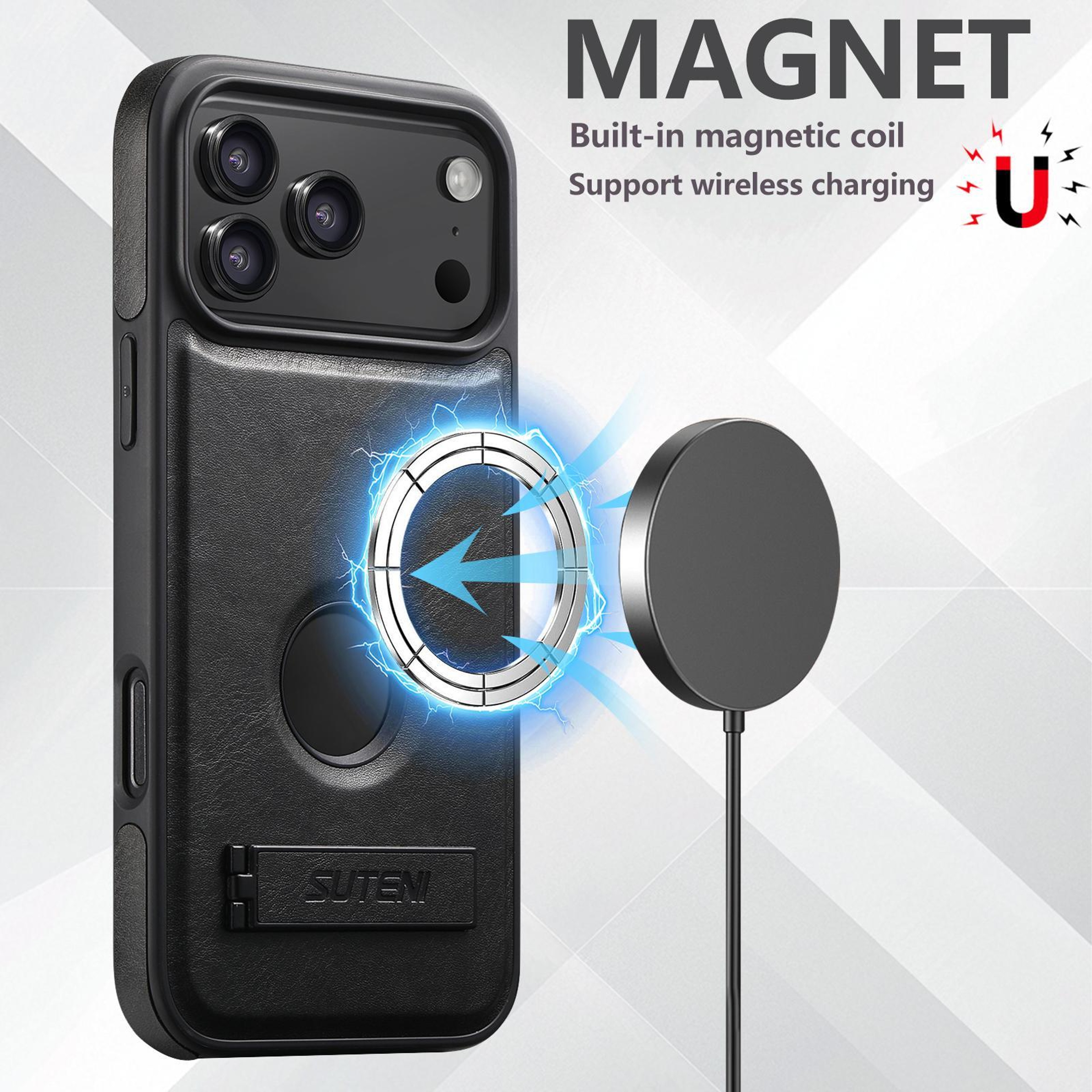 IPhone 18 Pro Max MagSafe PU Leather Magnetic Phone Case 2