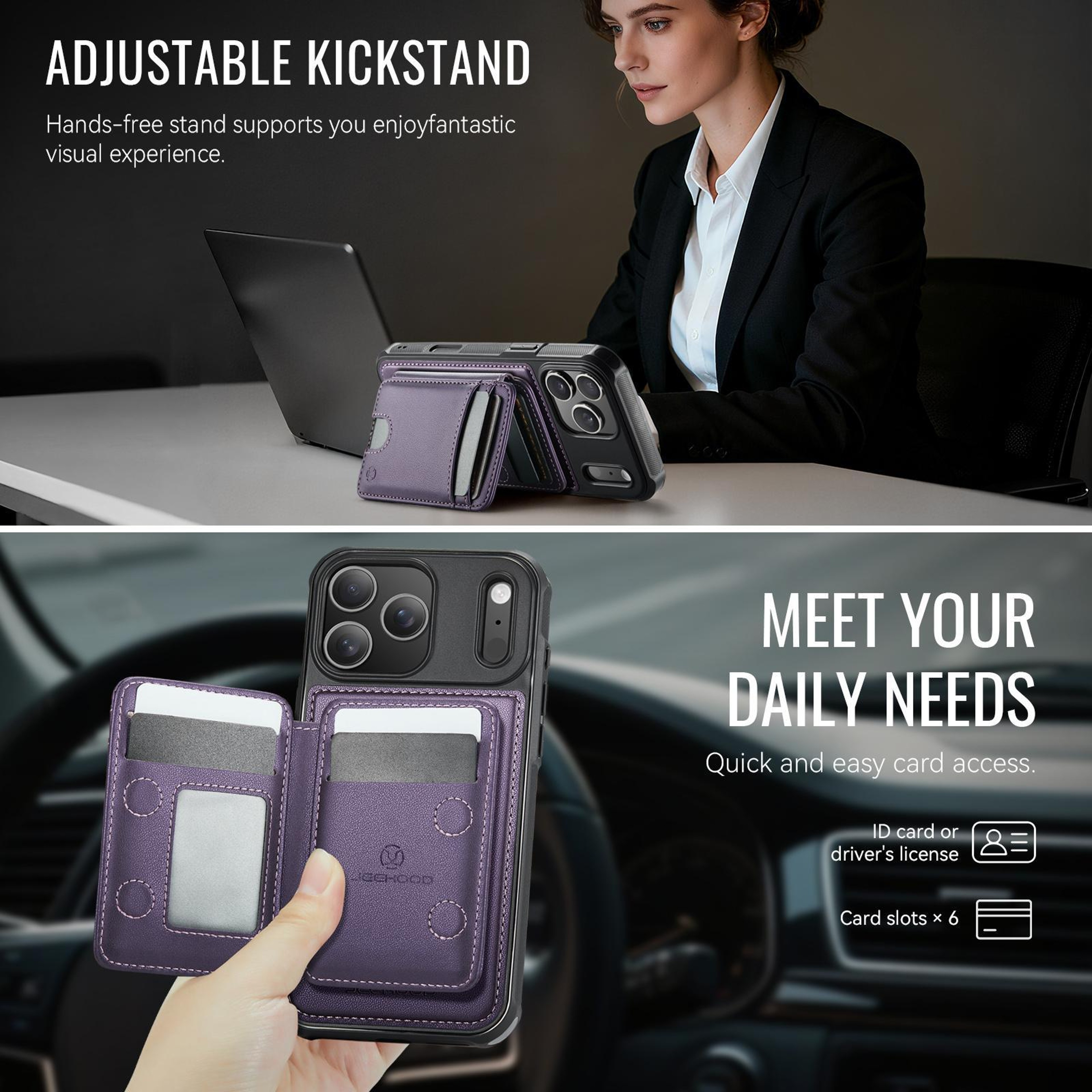 IPhone 18 Pro Max MagSafe RFID Card Holder Case With Detachable Wallet 5