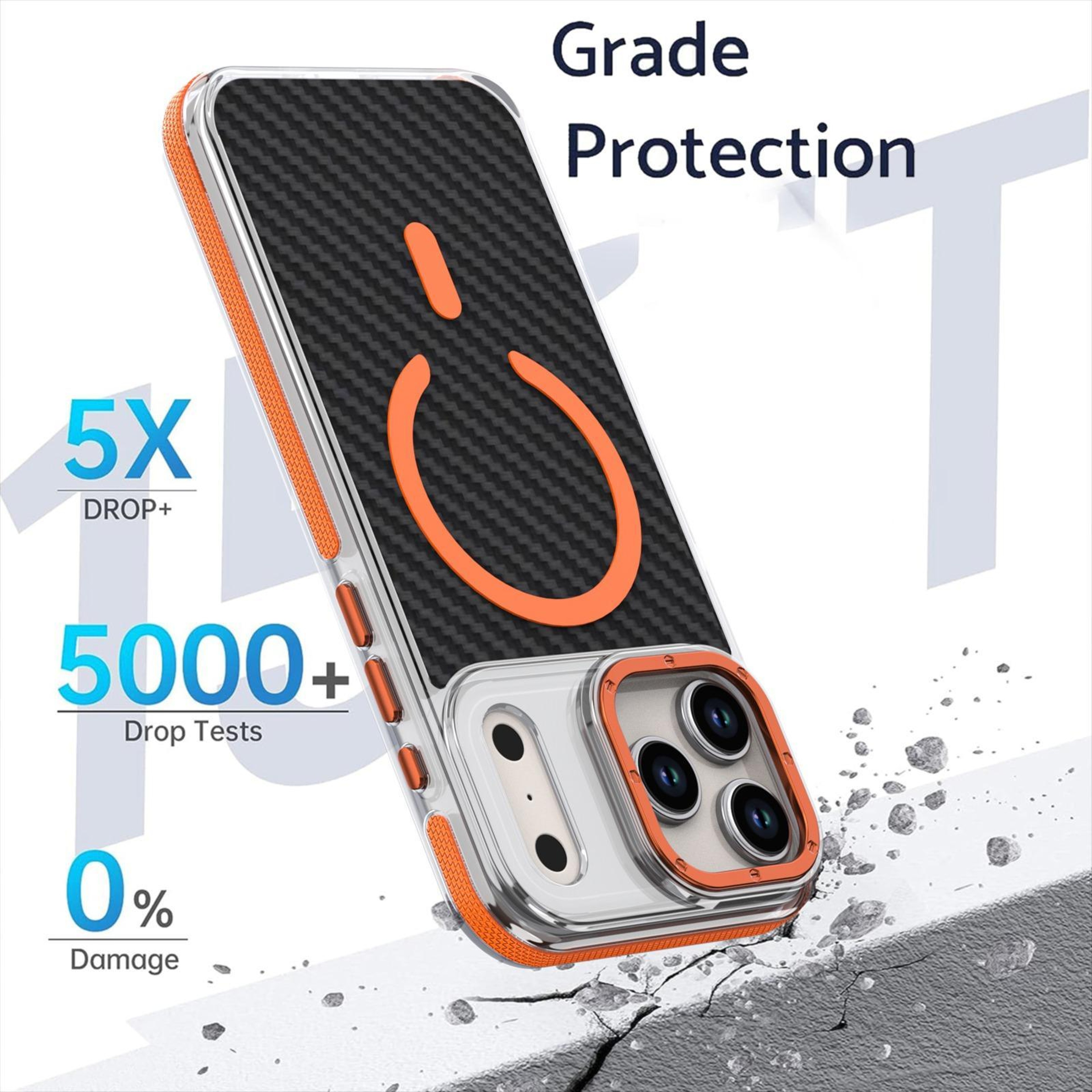 IPhone 18 Pro Max MagSafe Case With DualColor Carbon Fiber Texture 3