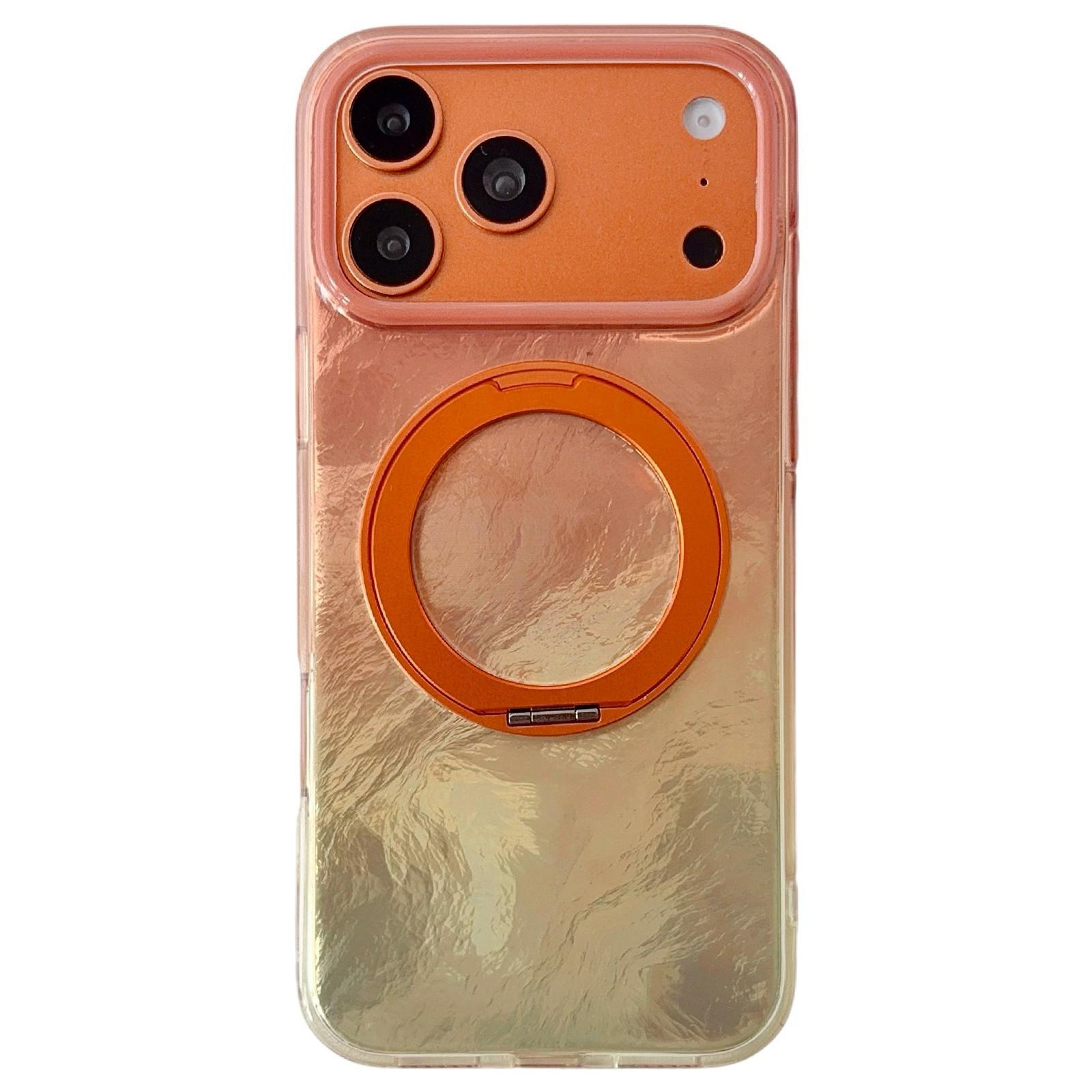Gradient Glacier IPhone 18 Pro Magnetic Phone Case With 360 Degree Ring Kickstand 0