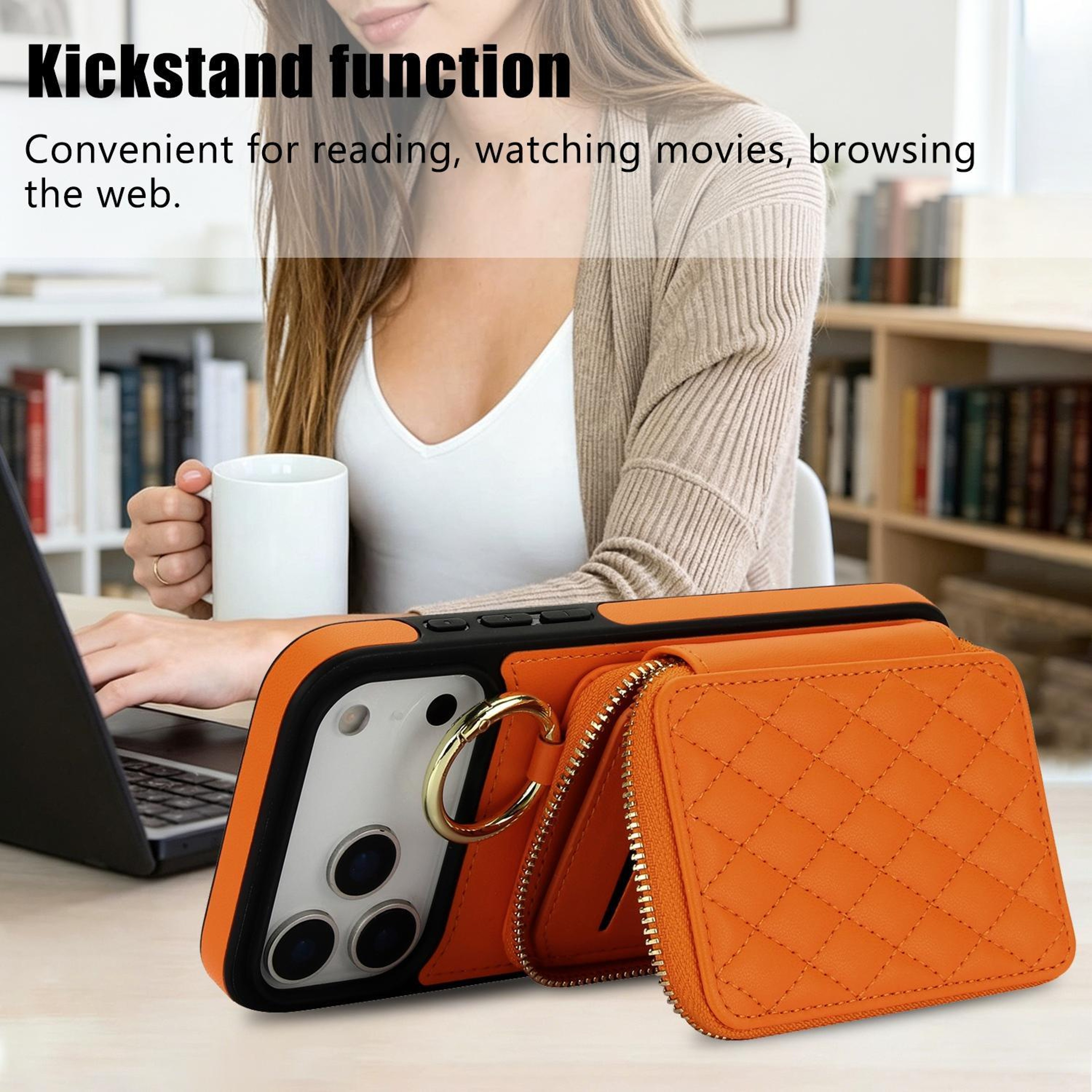 18 Pro Max Crossbody RFID Wallet Phone Case With Kickstand 6