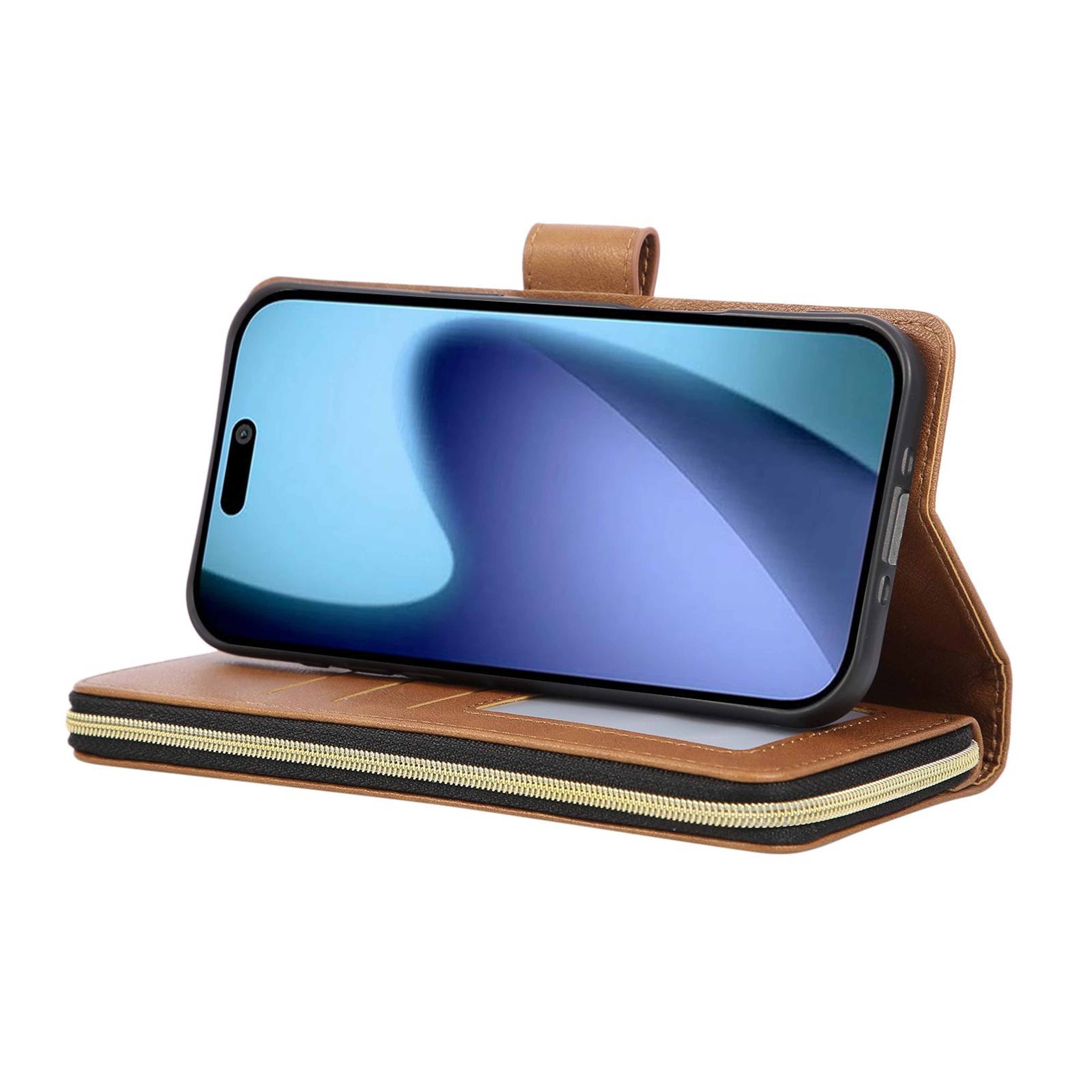 IPhone 18 Pro Wallet Case With 9 Card Slots Zipper And Flip Stand 6