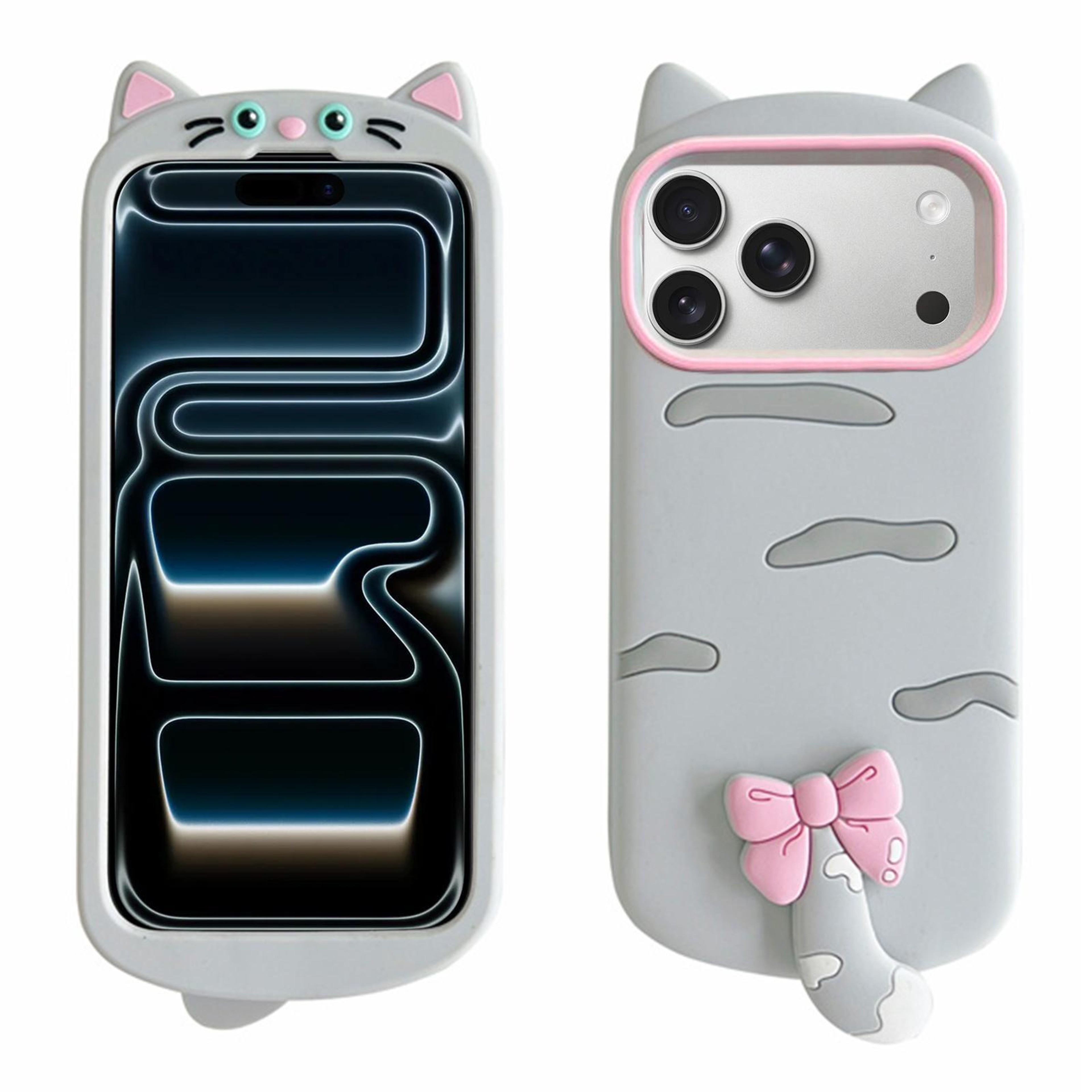 Cute 3D Cat Silicone Phone Case for iPhone 18 Pro – view 1