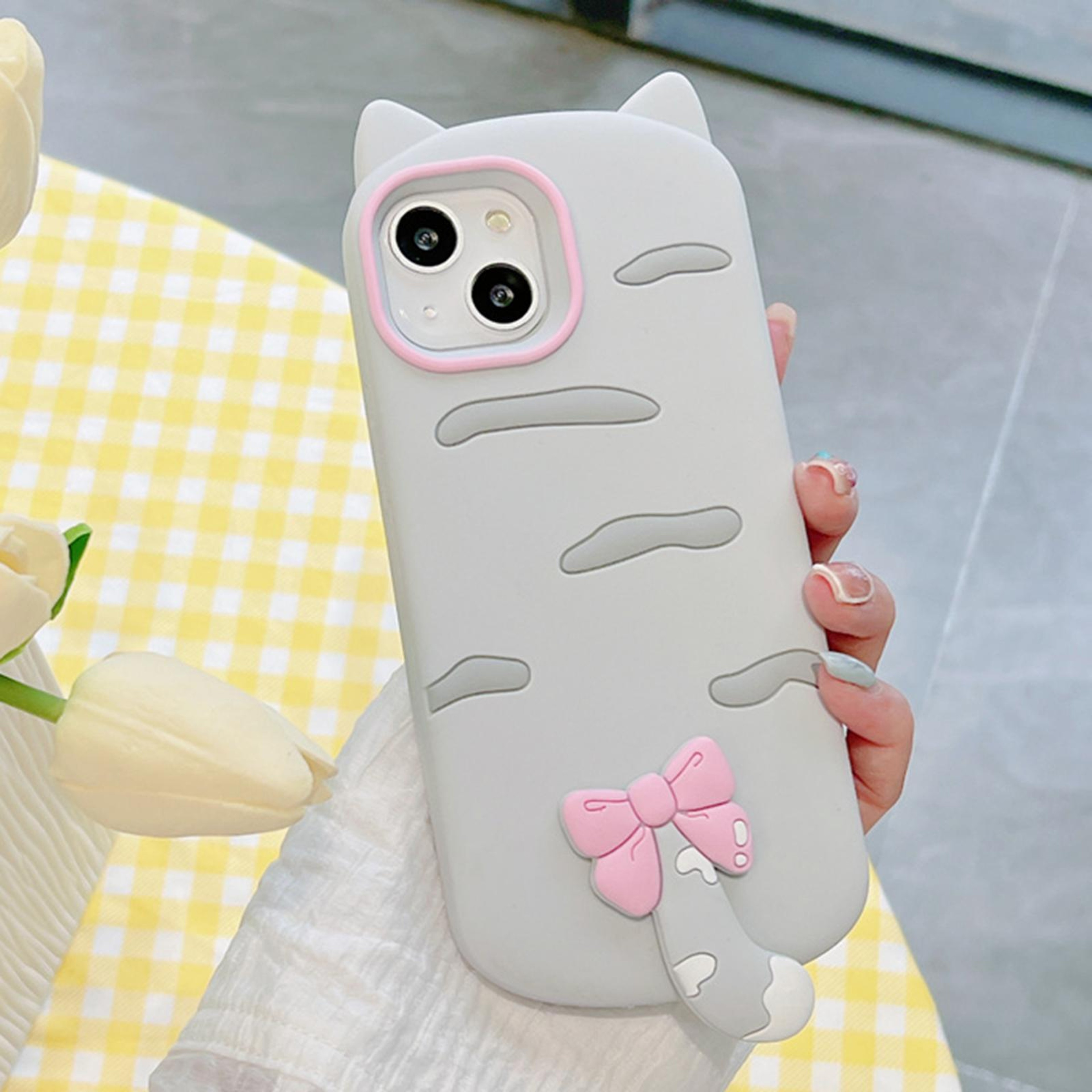 Cute 3D Cat Silicone Phone Case for iPhone 18 Pro – view 2