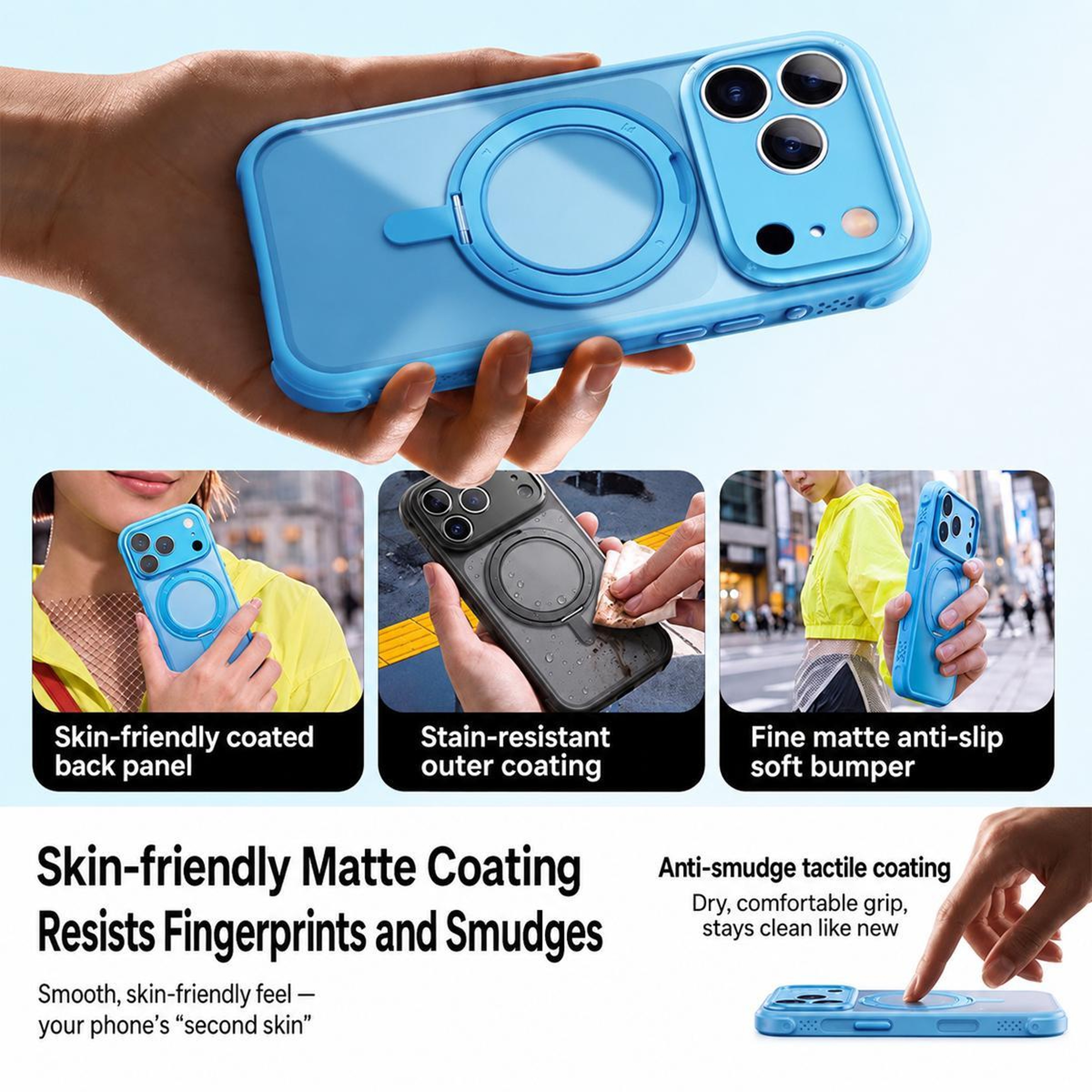 IPhone 18 Pro Magnetic Case With 360 Rotating Invisible Stand 6