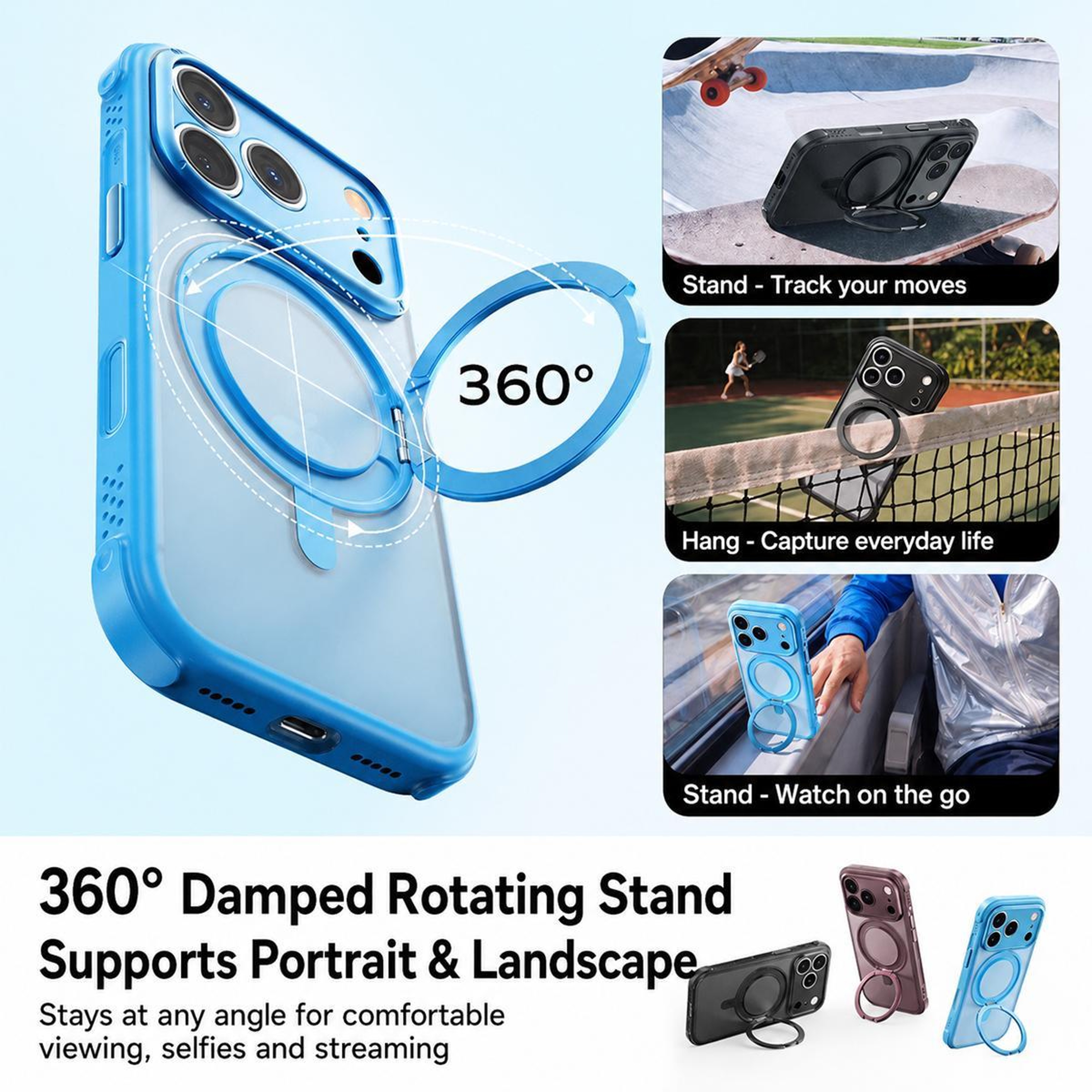 IPhone 18 Pro Max Magnetic Case With 360 Rotating Invisible Stand 4
