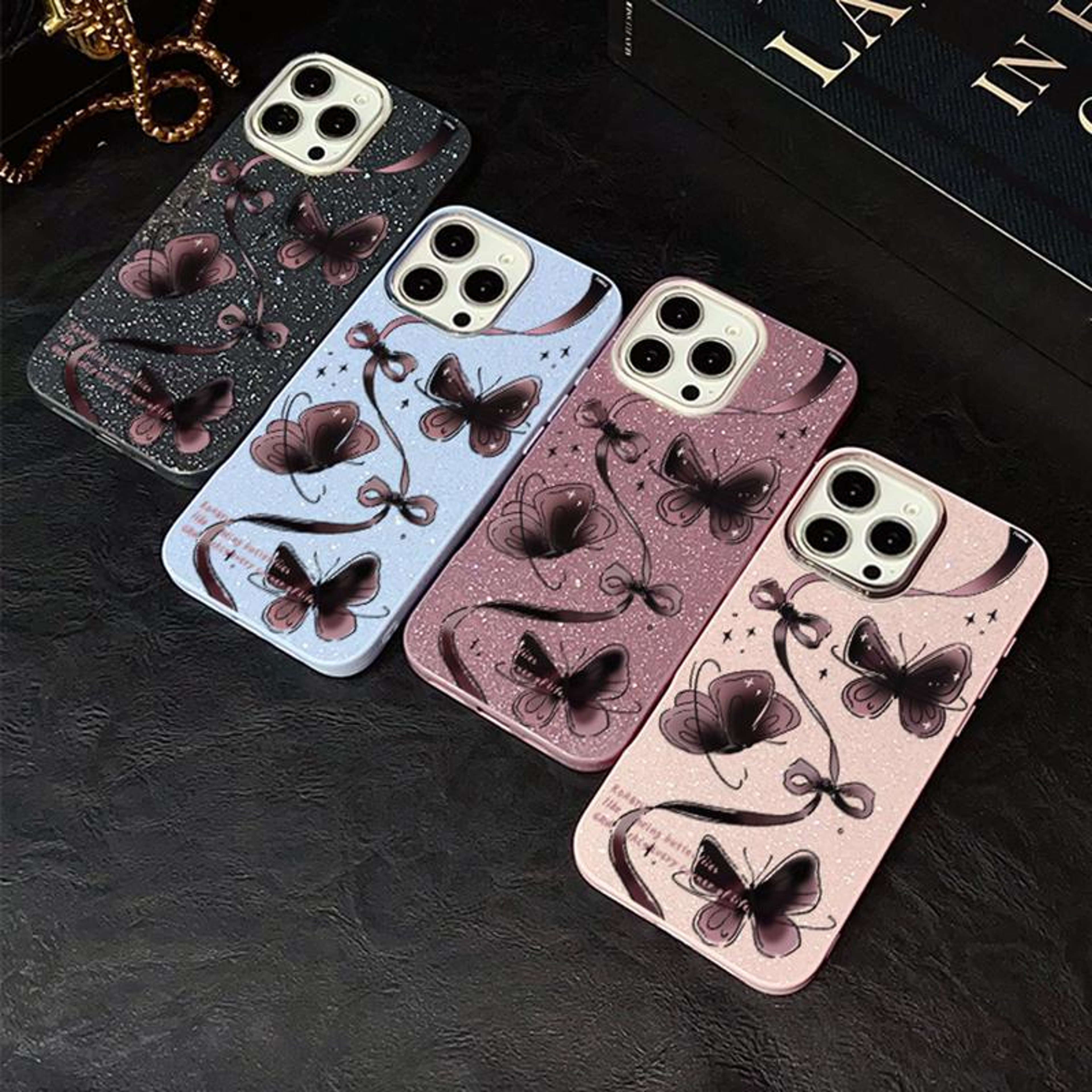 Glitter Butterfly Phone Case For 18 Pro With Hybrid PC TPU Protection 1