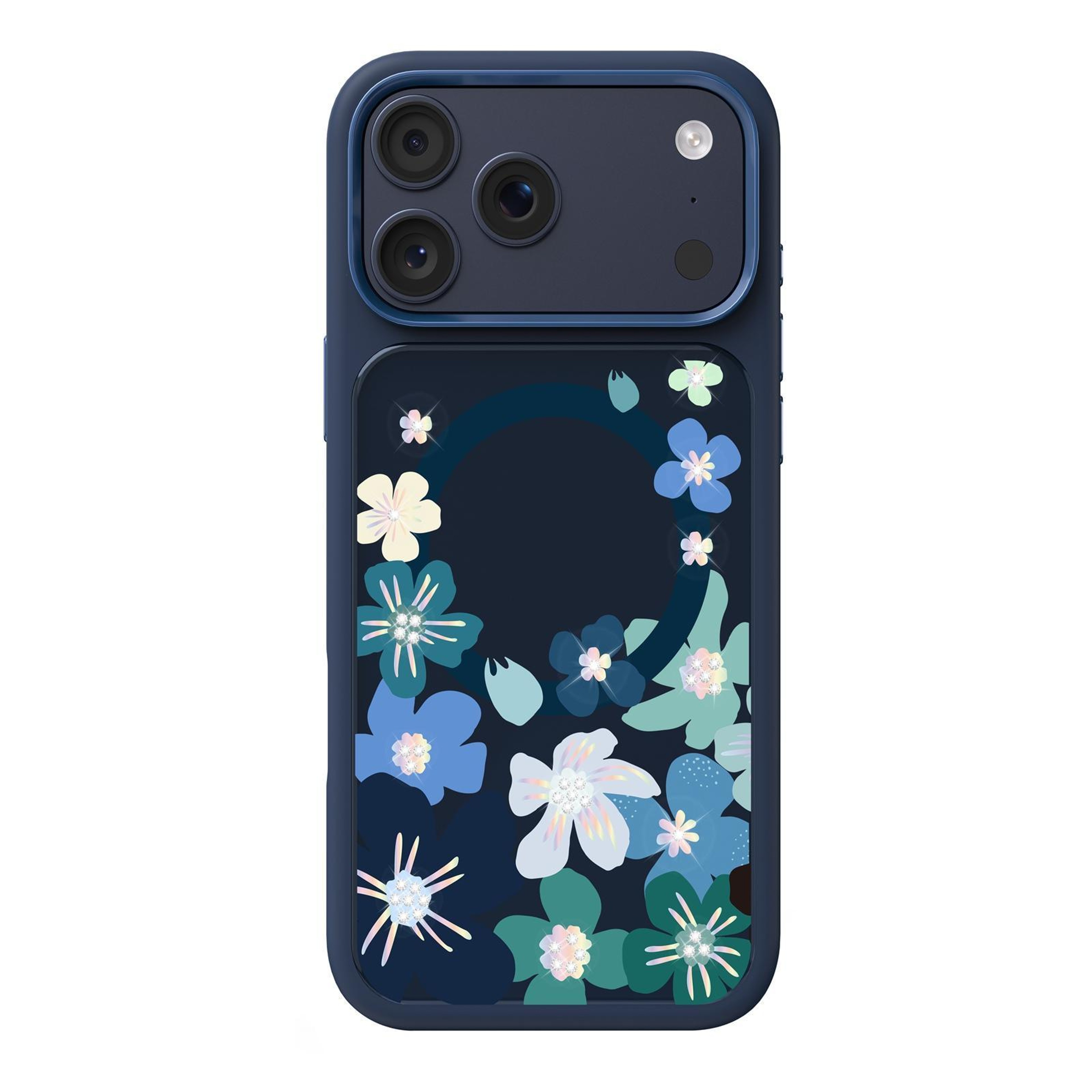 IPhone 18 Pro Magnetic Liquid Silicone Floral Phone Case 0
