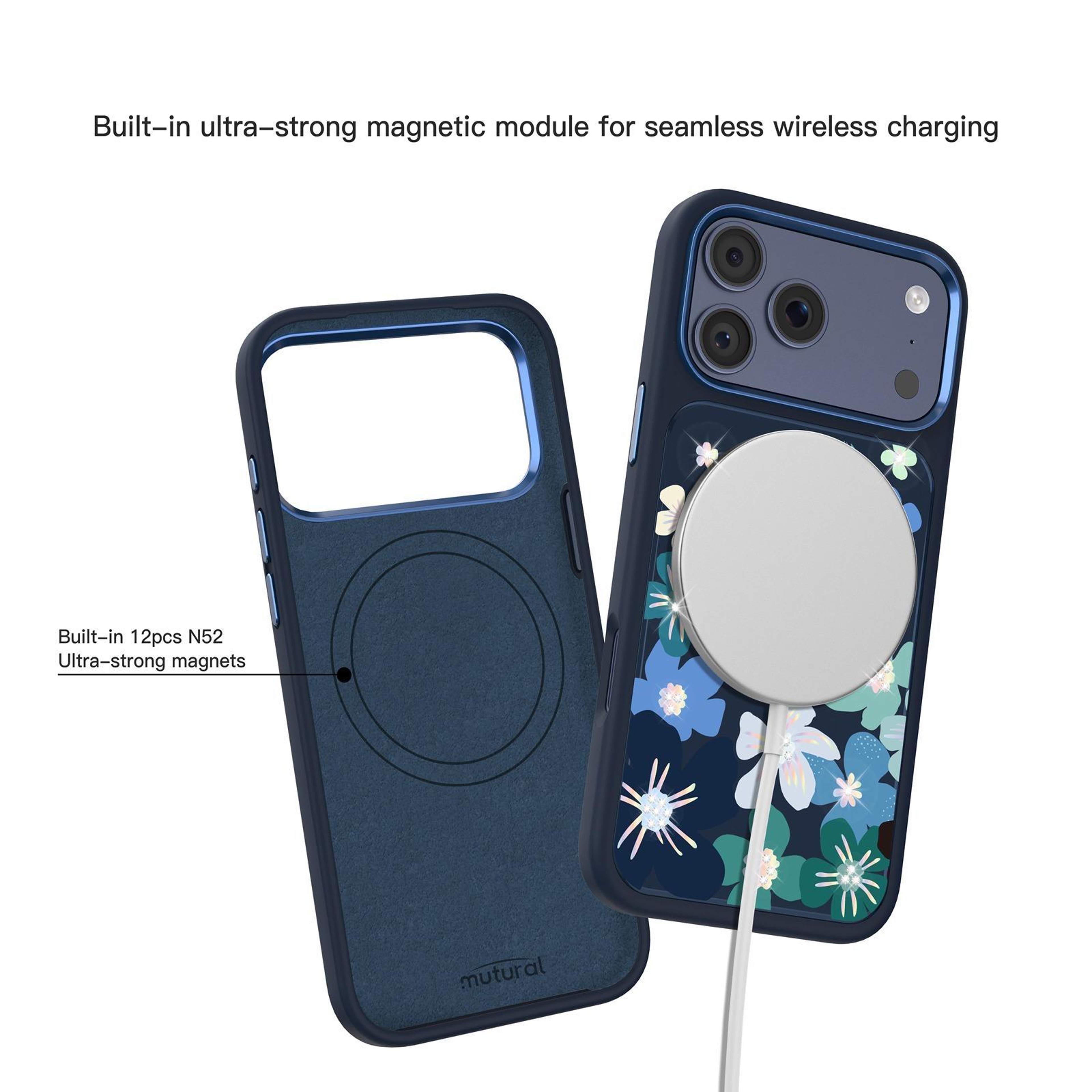 IPhone 18 Pro Magnetic Liquid Silicone Floral Phone Case 6