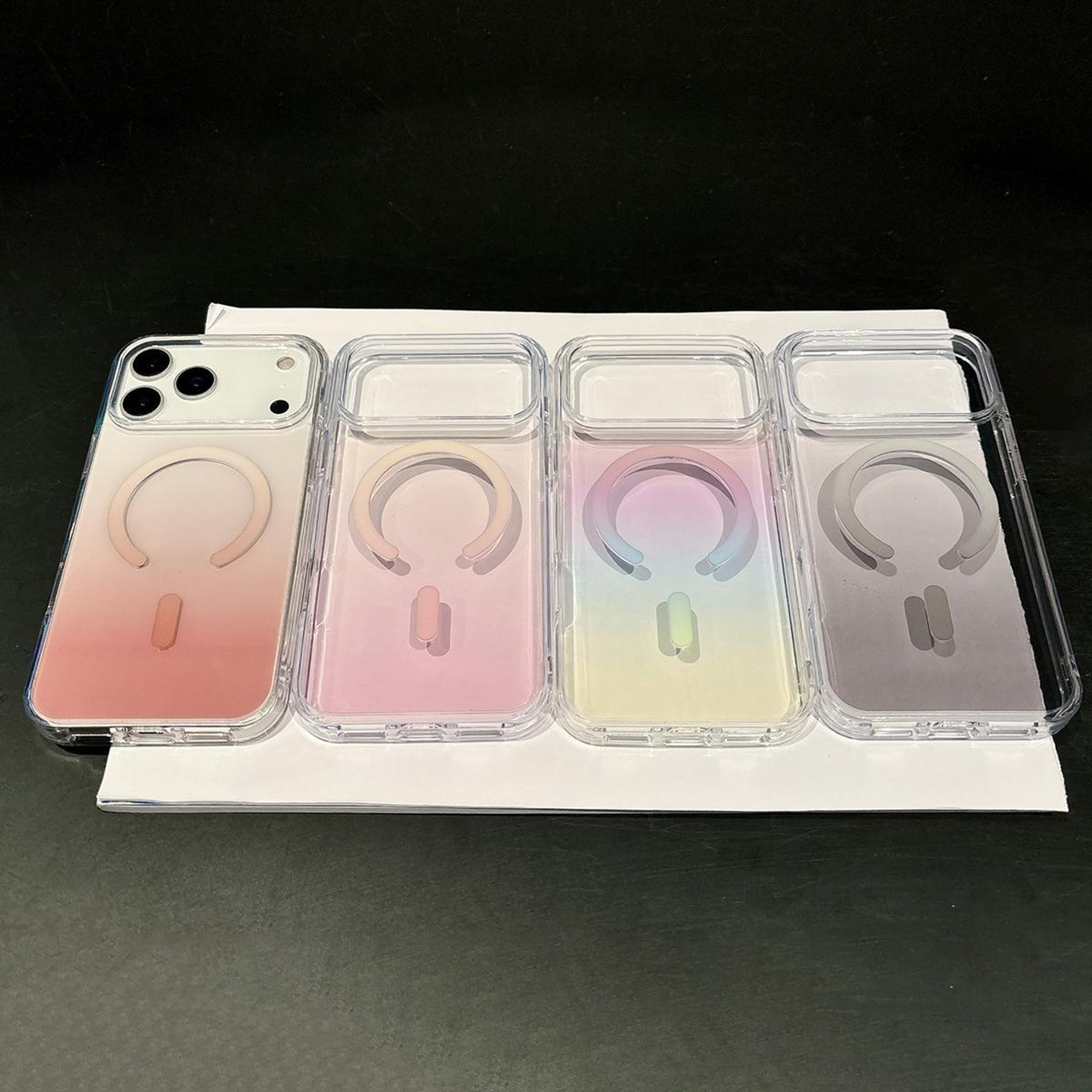 18 Pro Gradient Transparent Magnetic Phone Case 1
