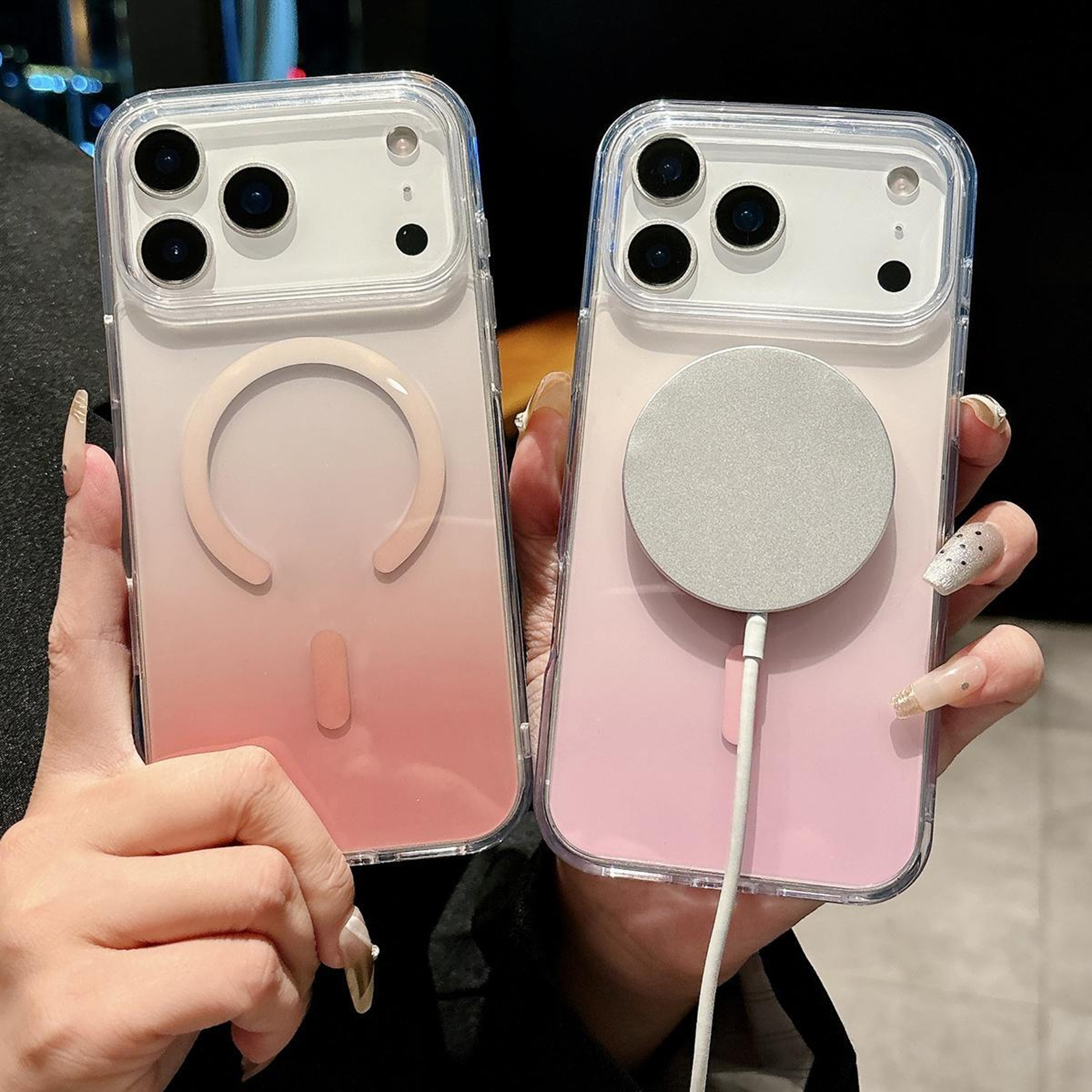 18 Pro Gradient Transparent Magnetic Phone Case 5