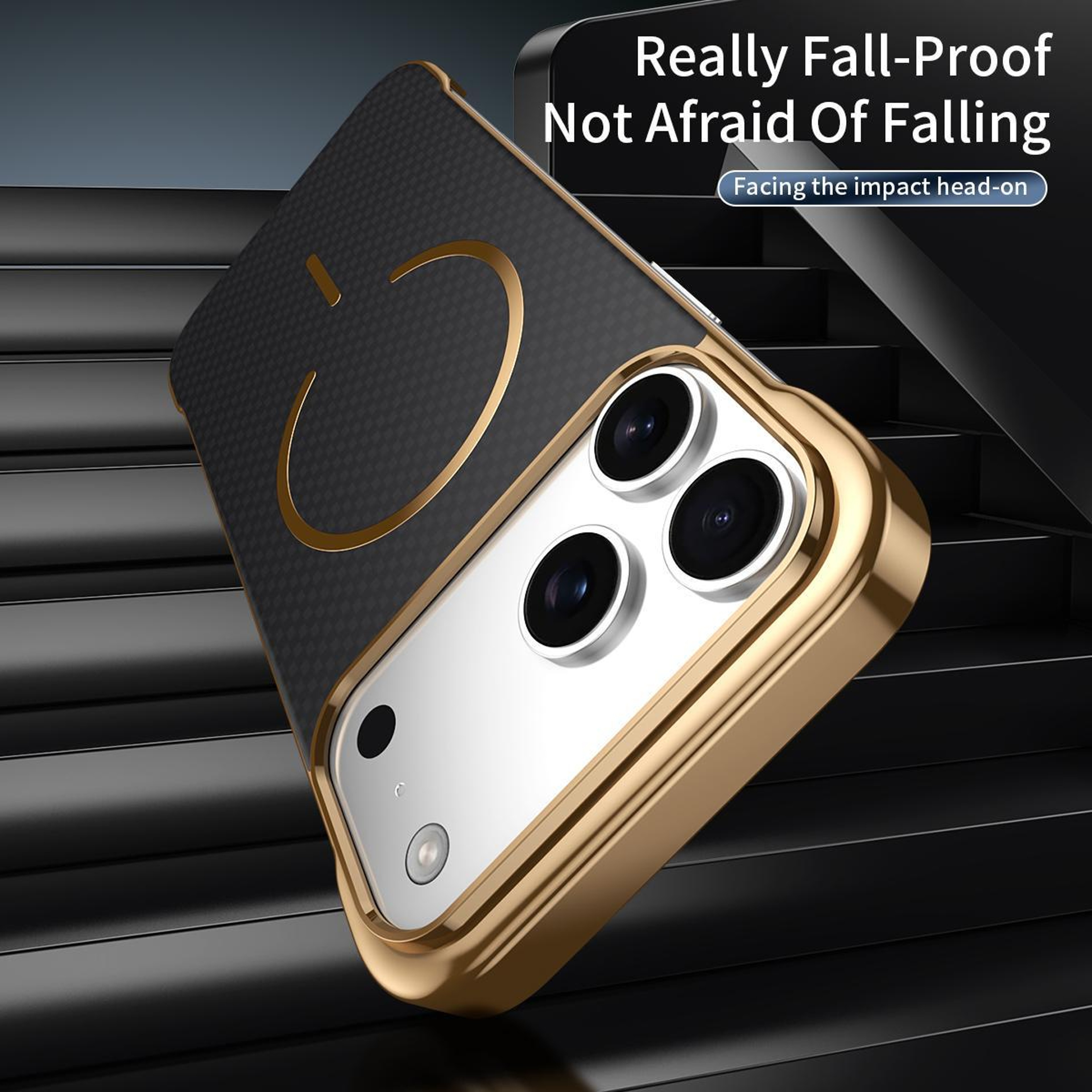 IPhone 18 Pro Borderless Magnetic PC Phone Case With Kevlar Texture 4
