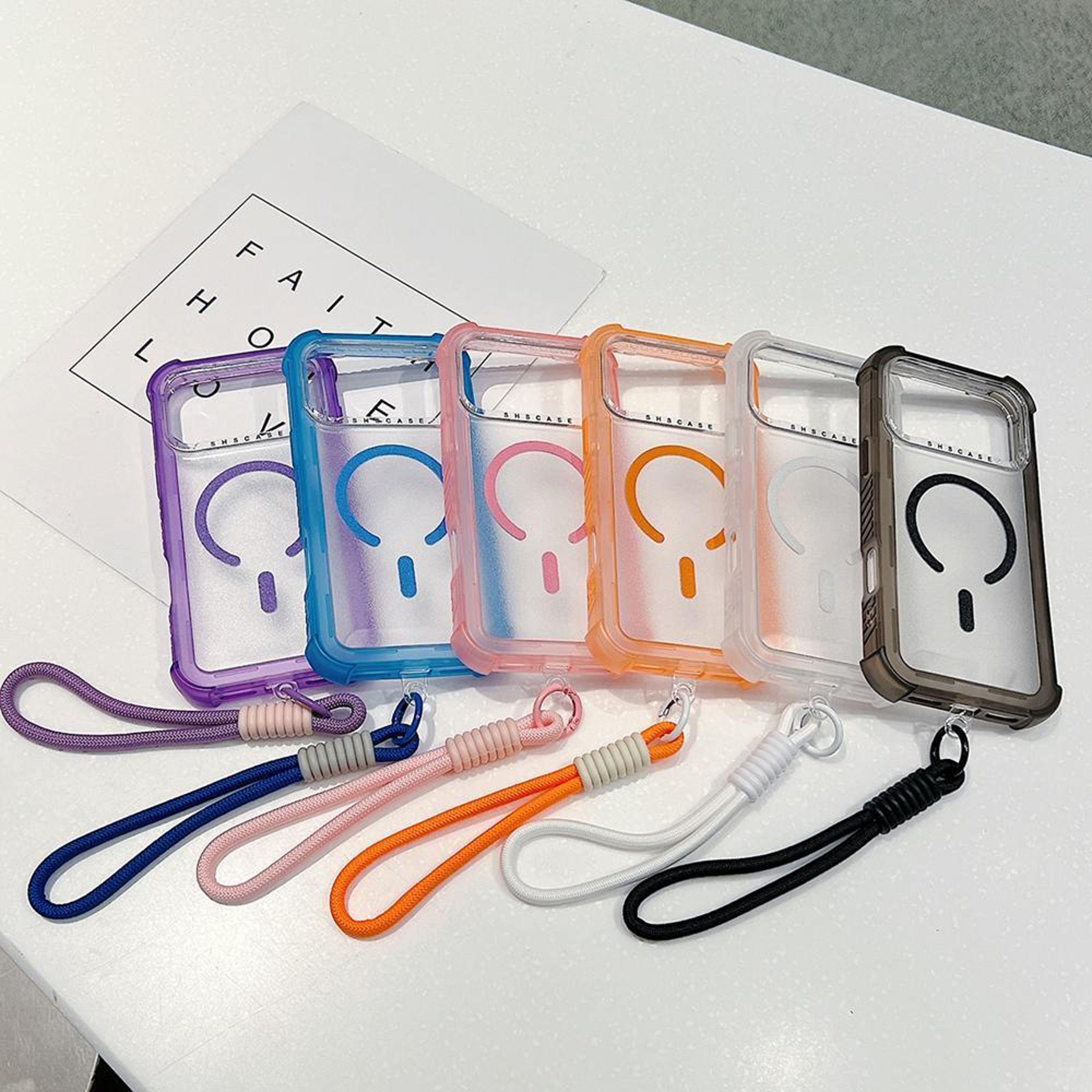 Transparent Matte MagSafe Phone Case For 18 Pro With Wrist Strap 1
