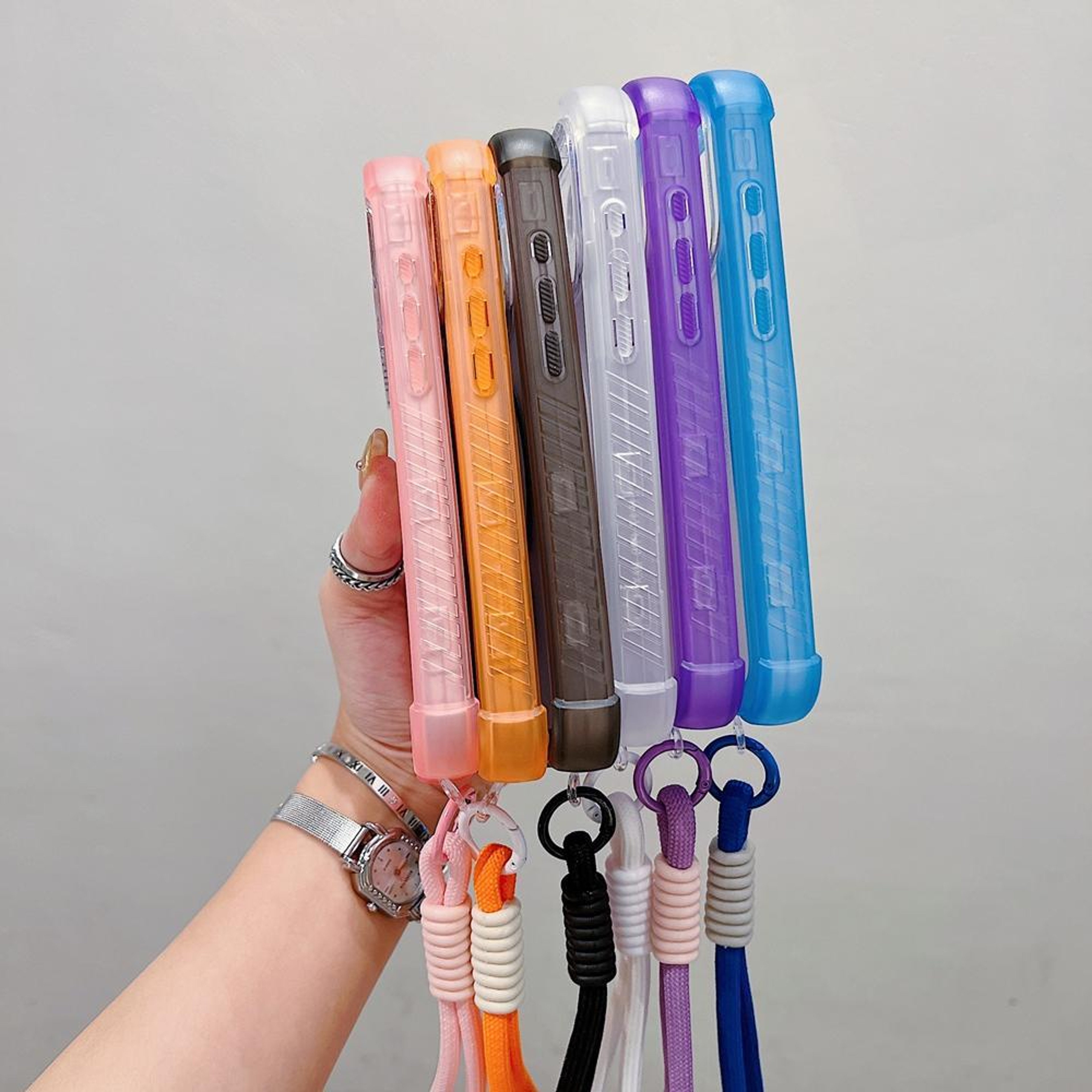18 Pro Max MagSafe Case Transparent Matte PC TPU Hybrid With Wrist Strap 2