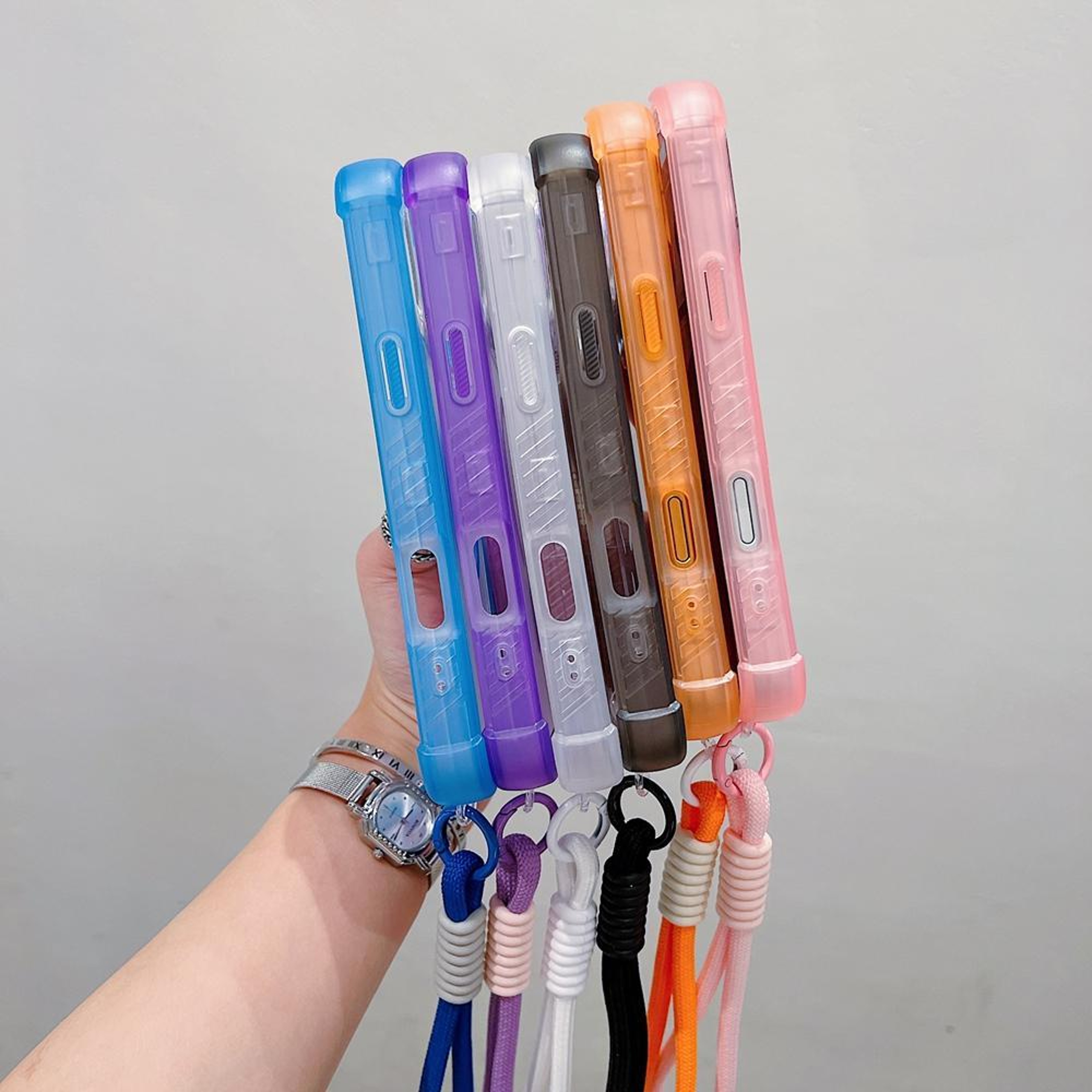 18 Pro Max MagSafe Case Transparent Matte PC TPU Hybrid With Wrist Strap 3