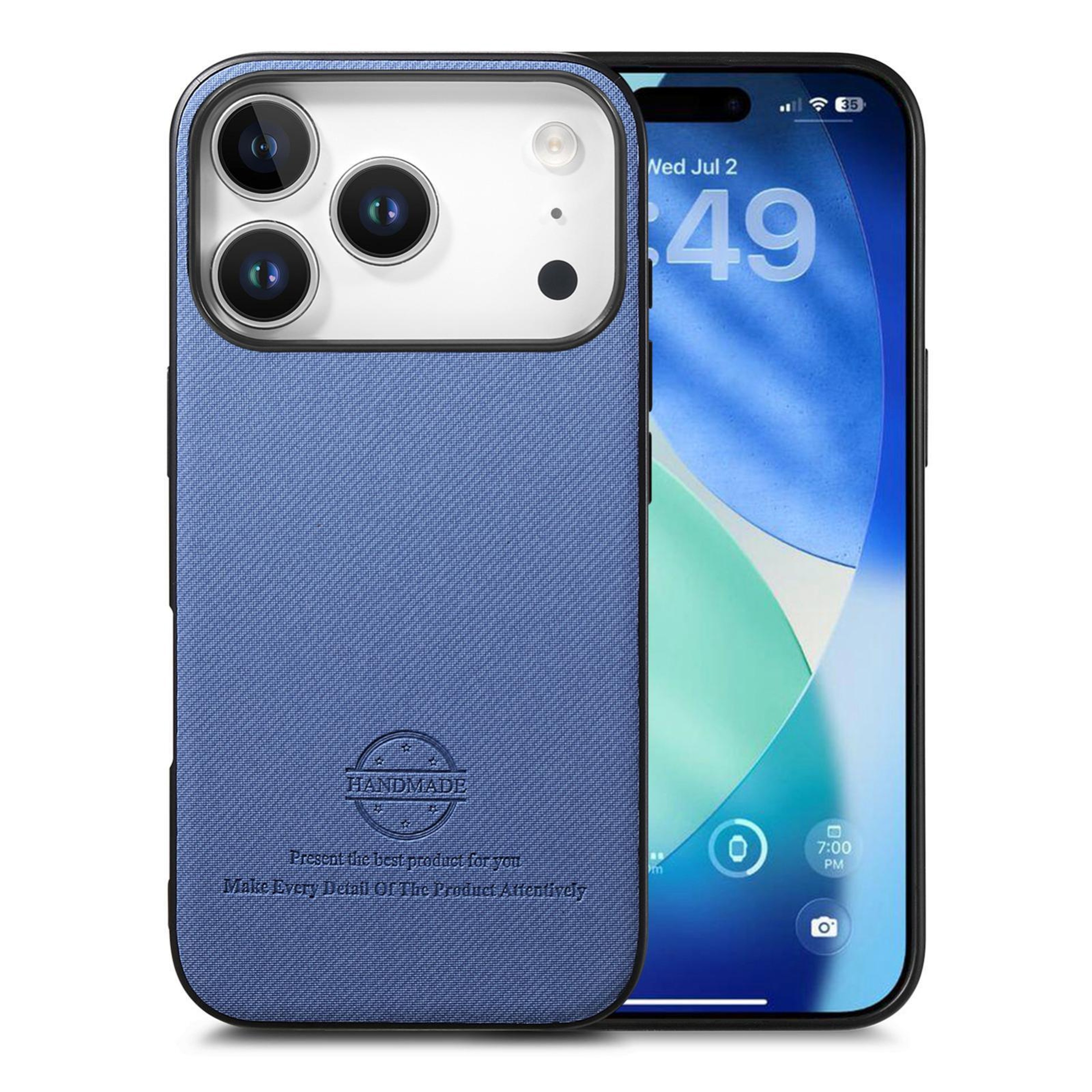 IPhone 18 Pro Max Twill Fabric Leather Protective Phone Case 0