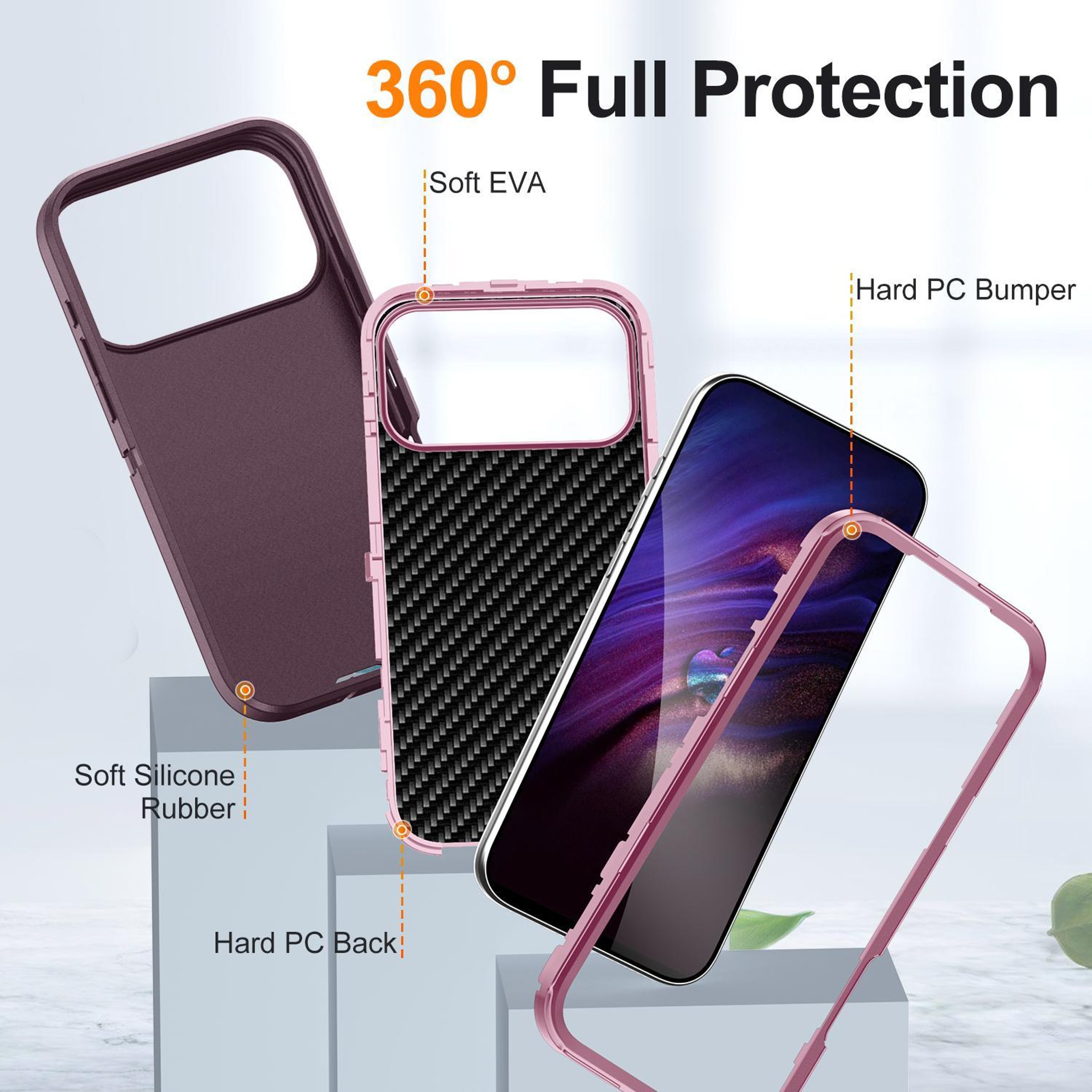 Waterproof Rugged Phone Case For IPhone 18 Pro With ThreeLayer Protection 3