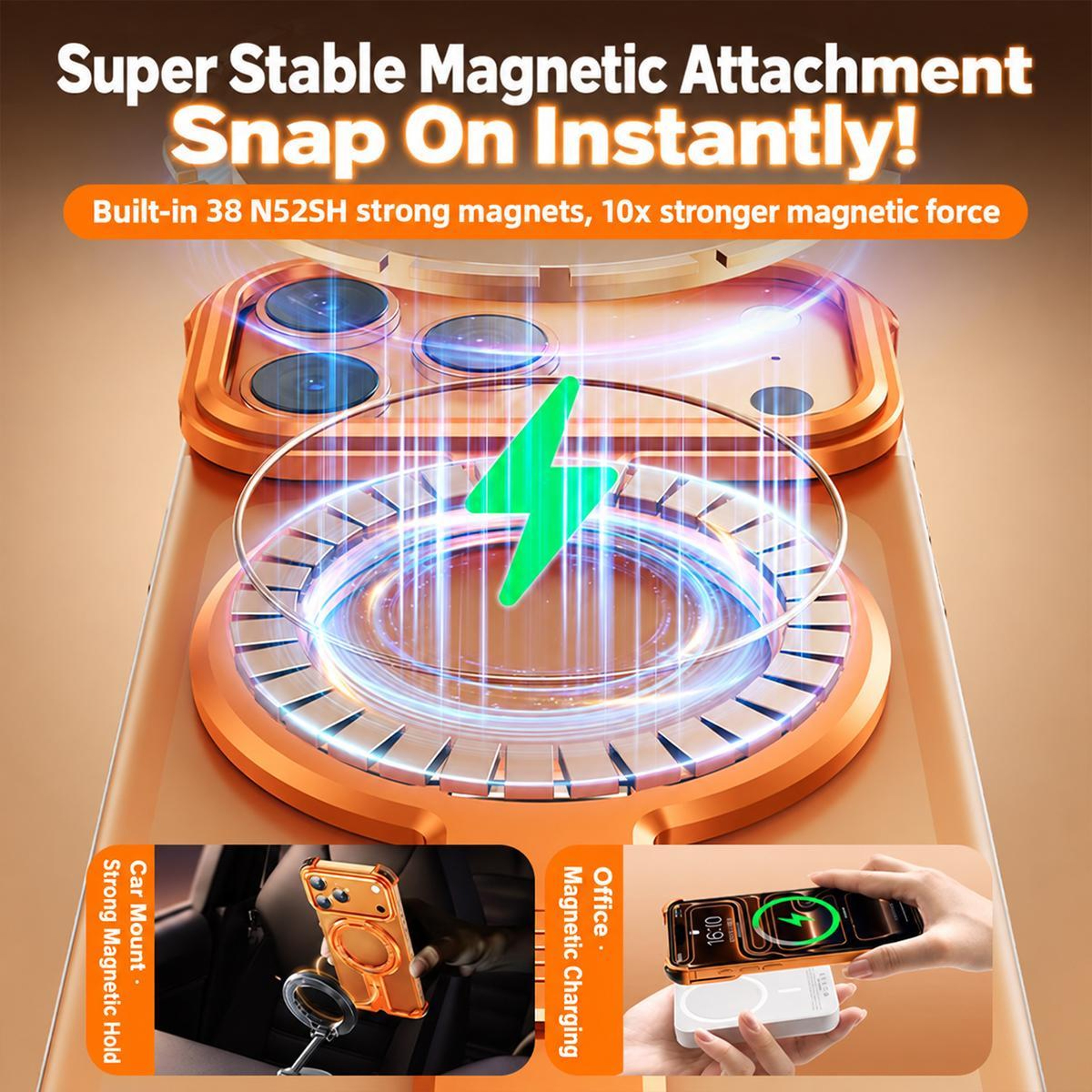 IPhone 18 Pro Magnetic Phone Case With 360 Degree Rotating Holder And Frameless Design 10
