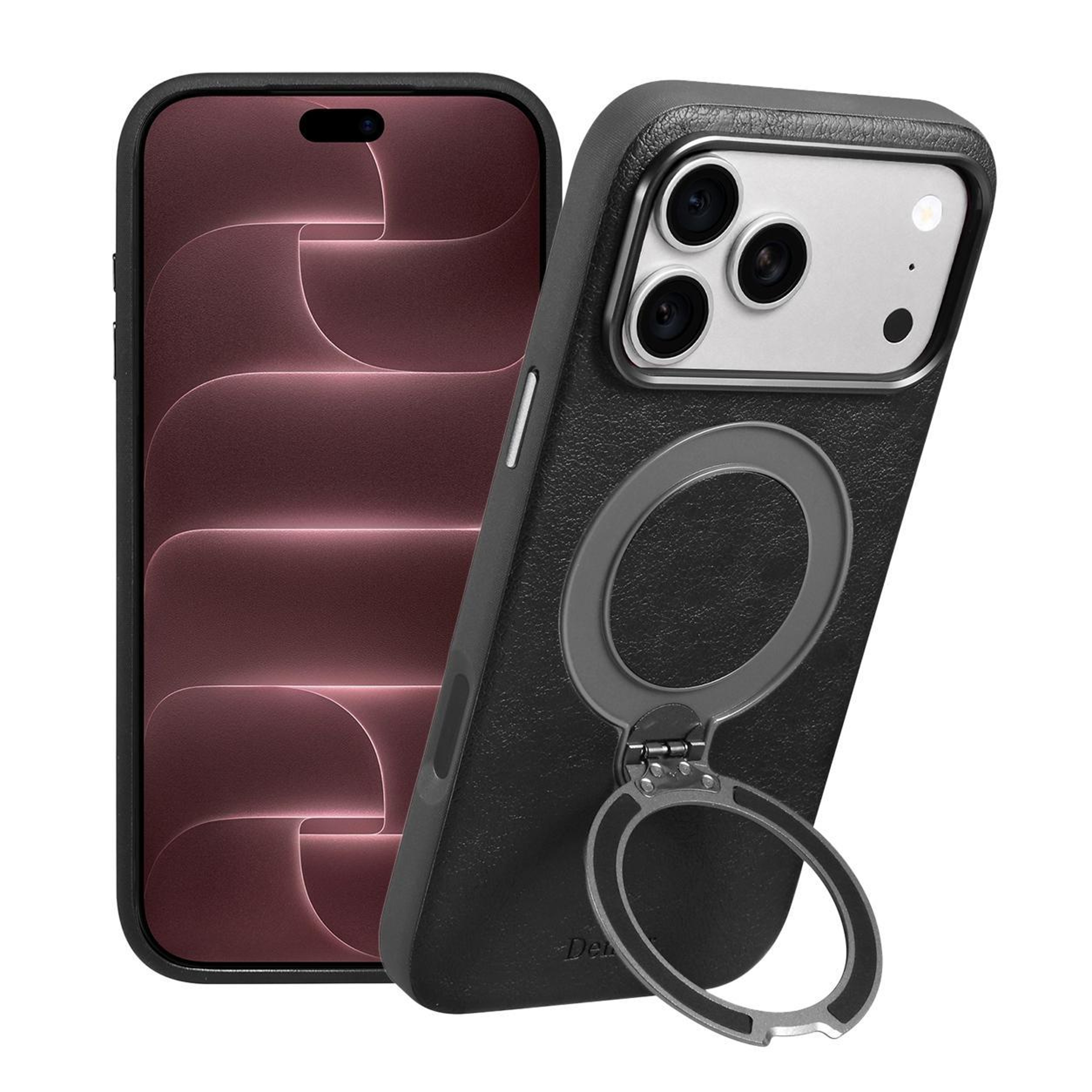 IPhone 18 Pro Magnetic Rotating PU Leather Phone Case 0