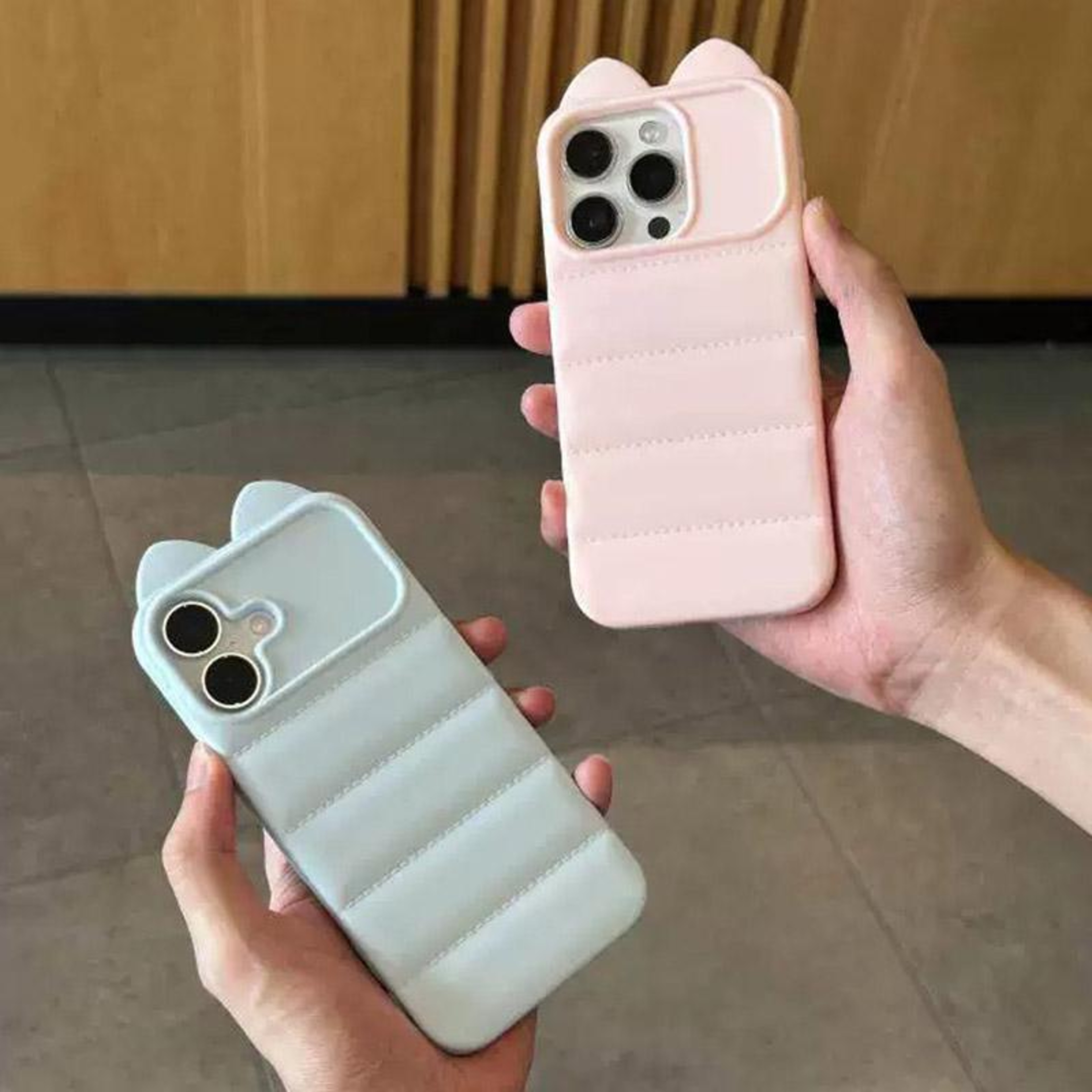 Cute 3D Cat Ear Silicone Case For IPhone 18 Pro With Shockproof Corner Protection 4