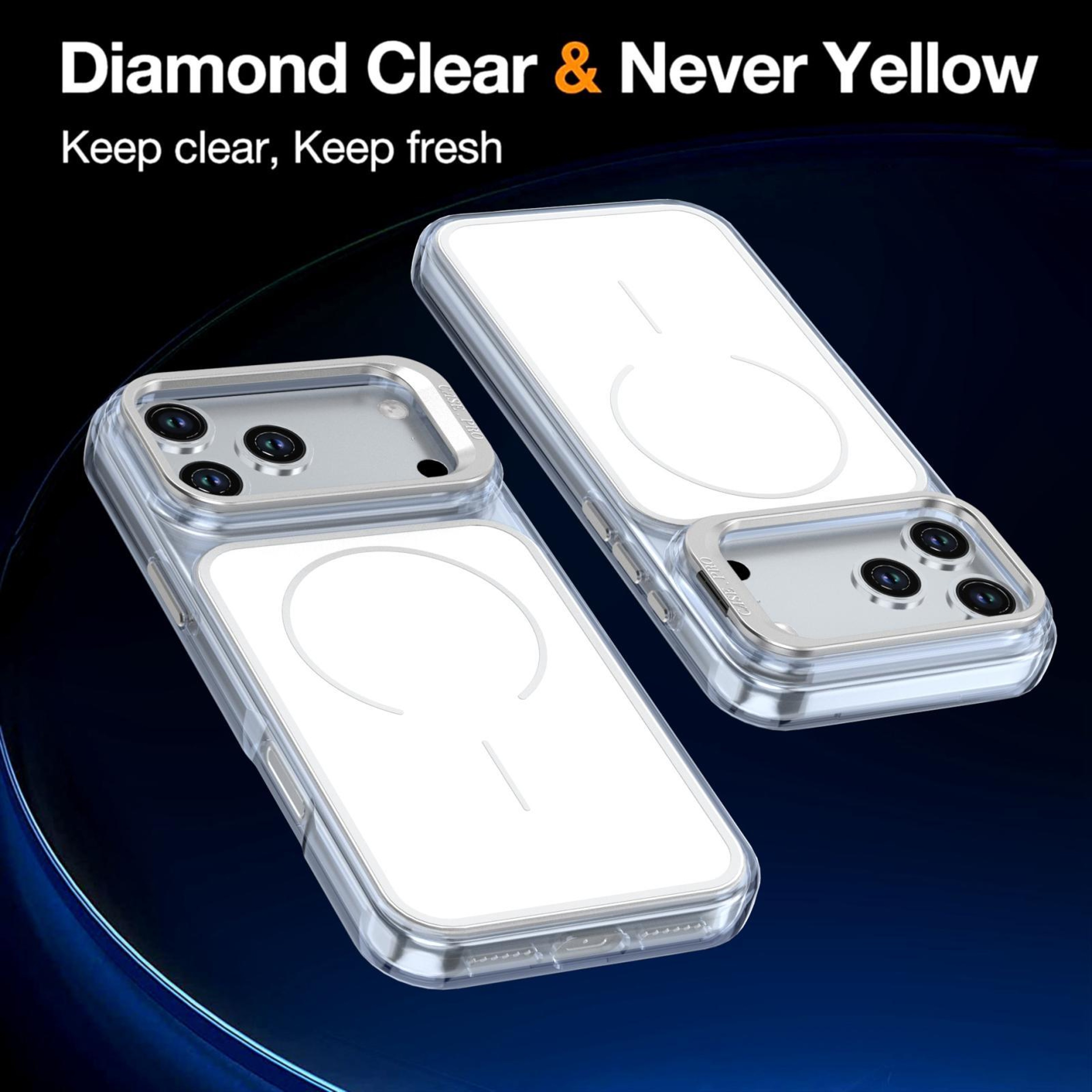 18 Pro Max Bright Color Block Magnetic Phone Case With Camera Stand 1