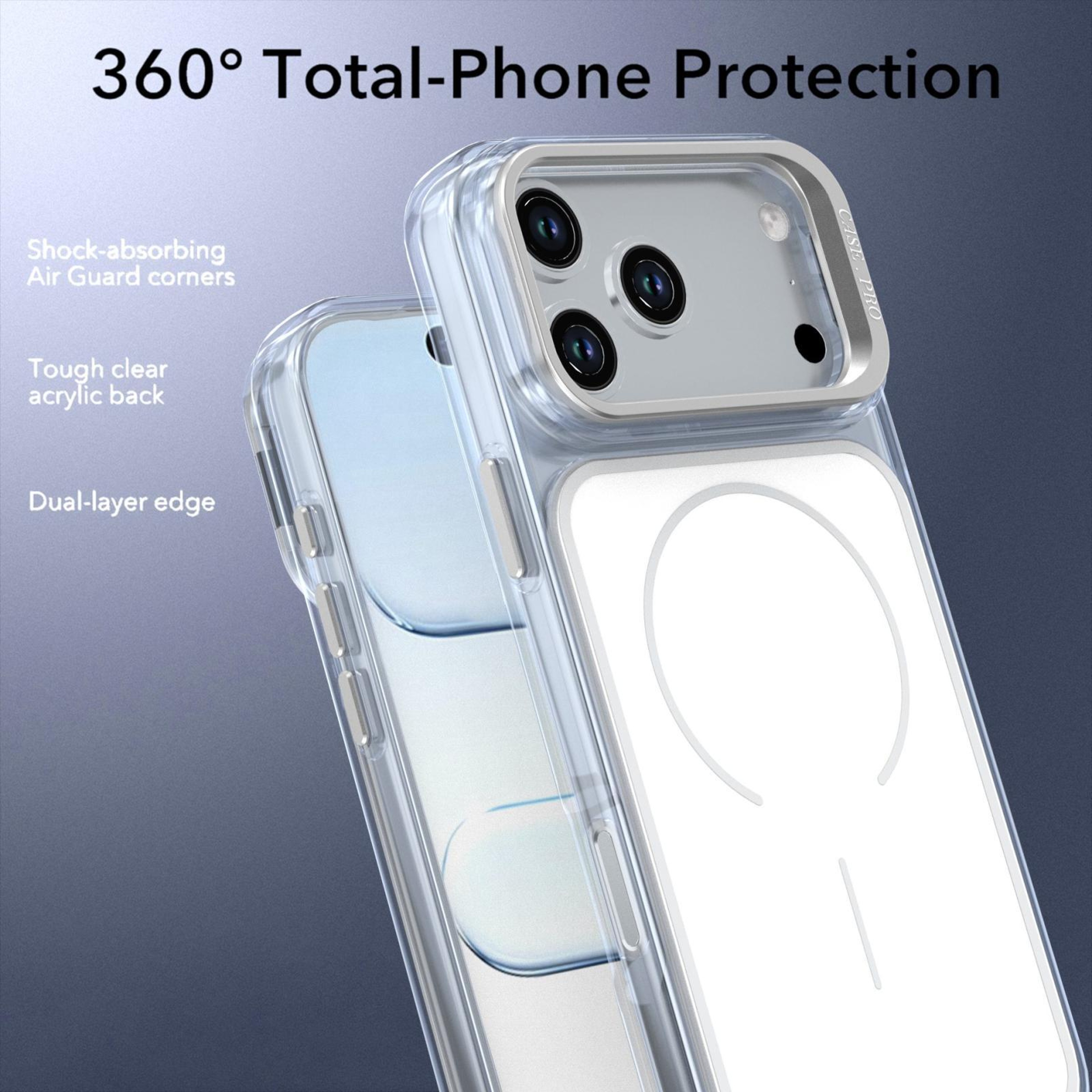 18 Pro Max Bright Color Block Magnetic Phone Case With Camera Stand 4