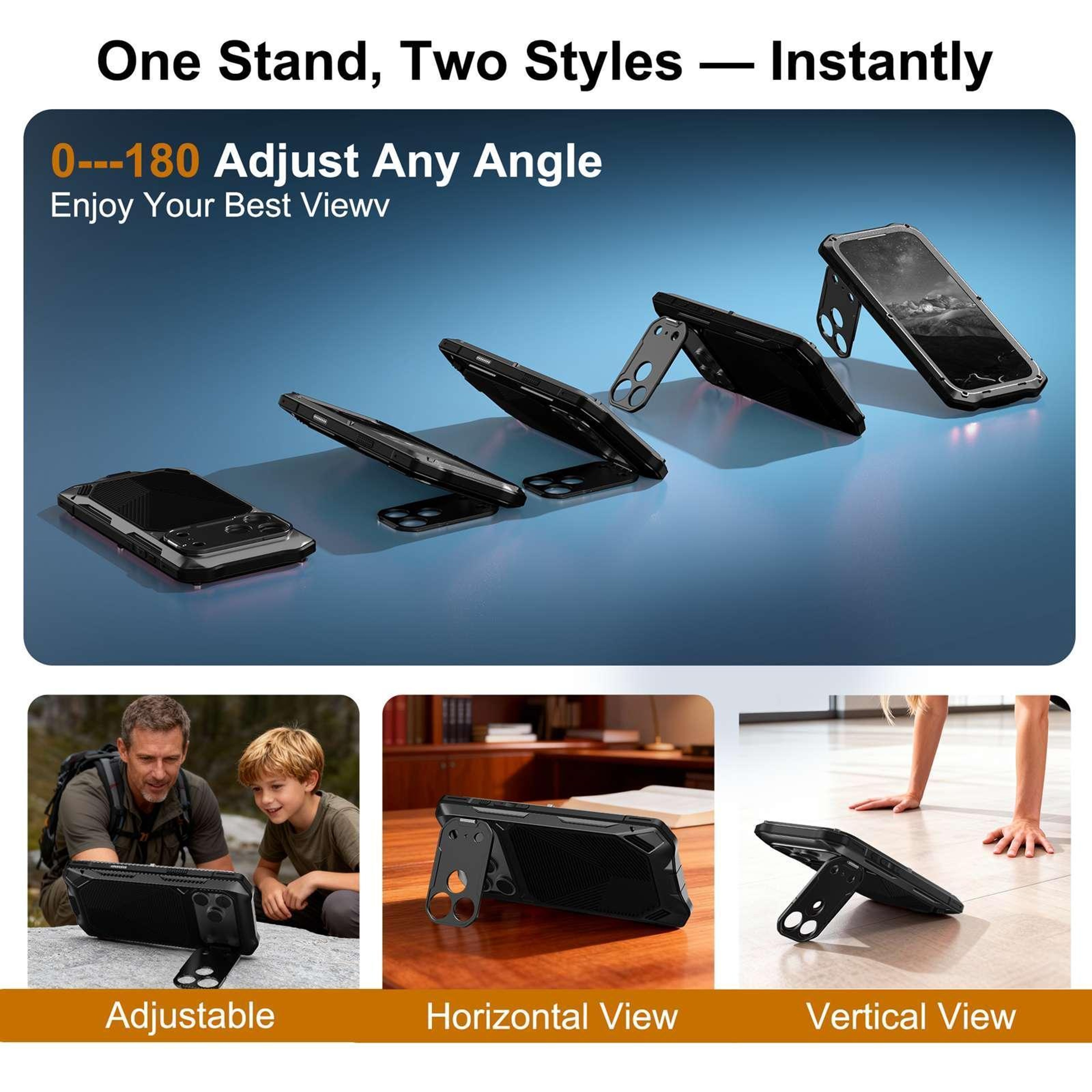 IPhone 18 Pro Max Metal Protective Case With Magnetic Charging And Foldable Stand 3