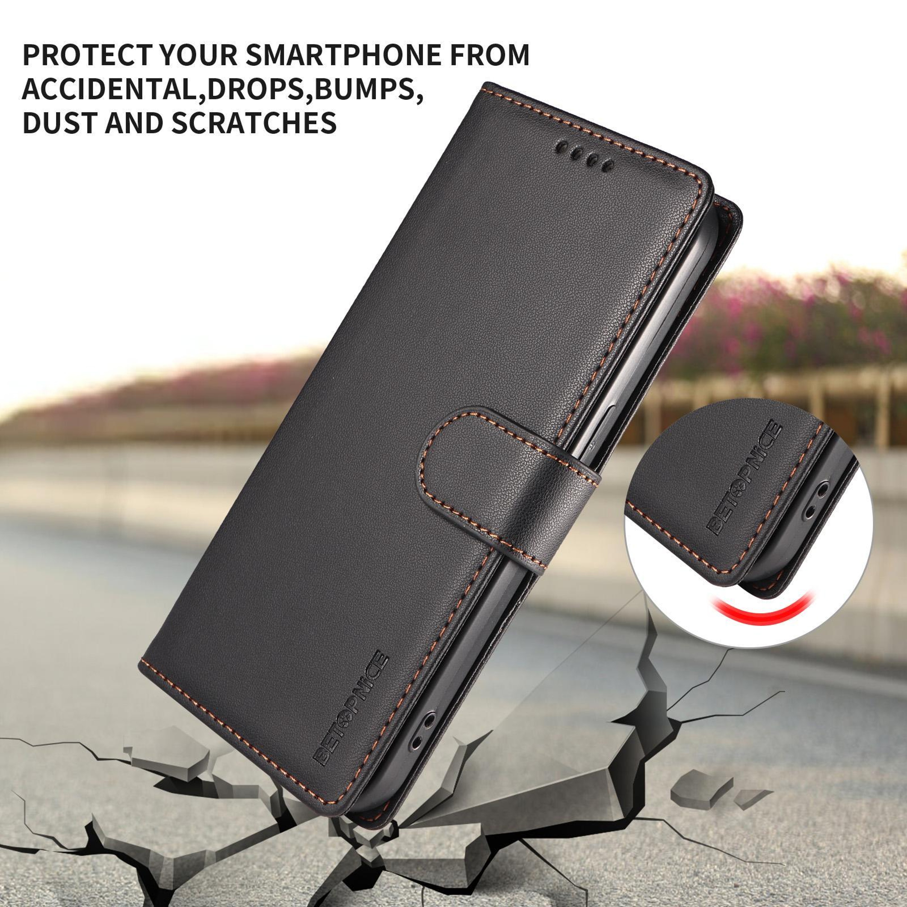 IPhone 18 Pro Max RFID Wallet Case With Card Holder Stand And Hand Strap 4