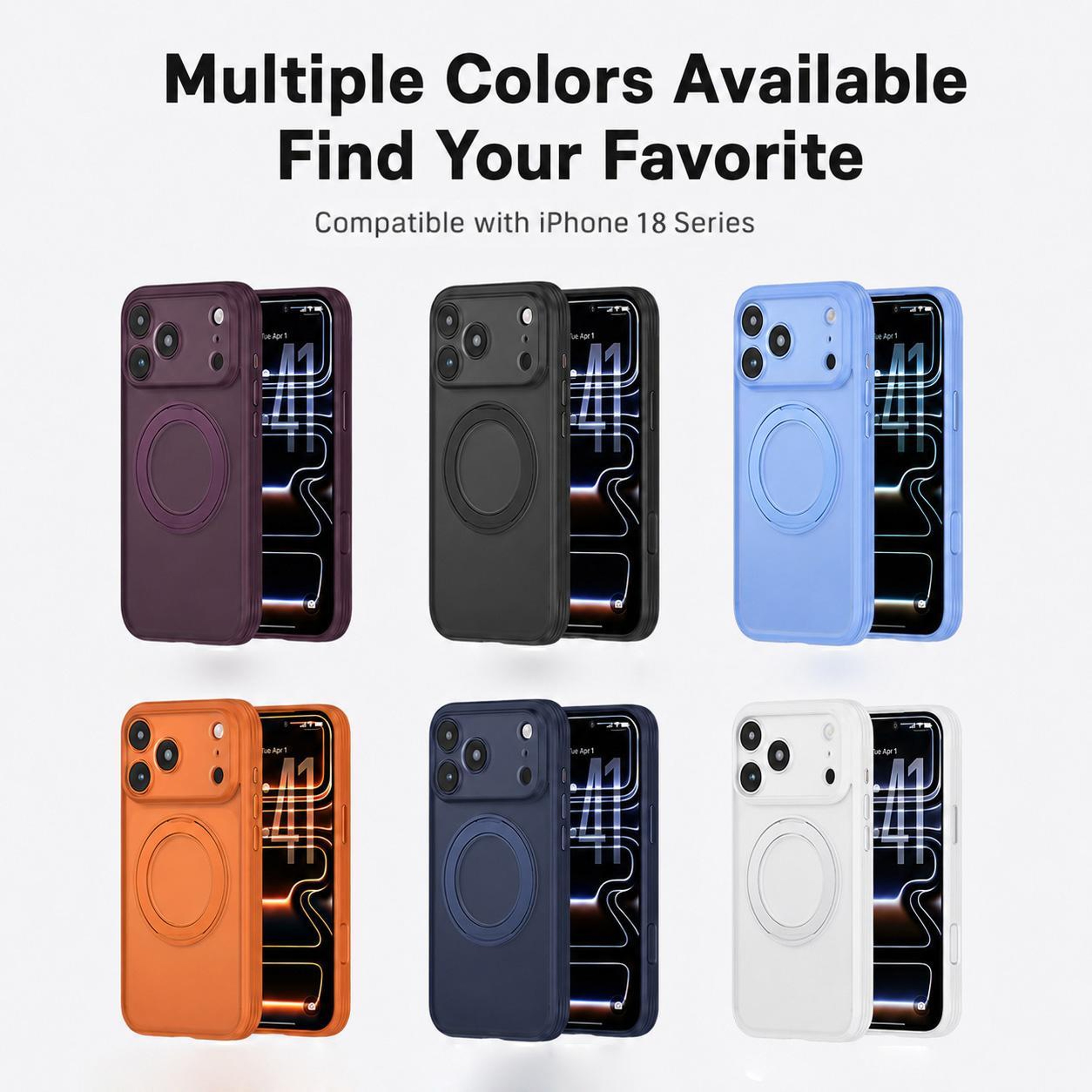 18 Pro Magnetic Shockproof Phone Case With 360 Rotating Ring Stand 4