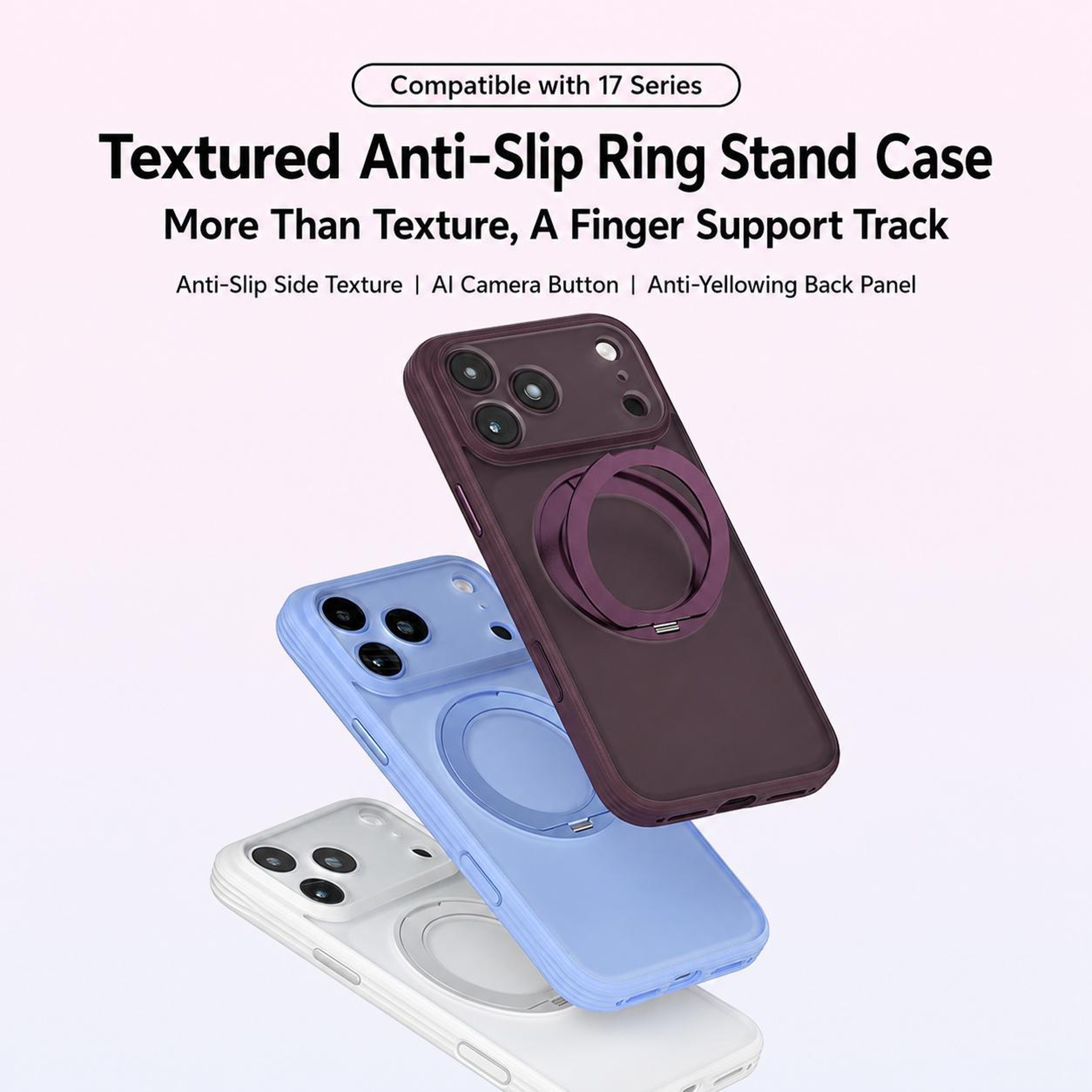 18 Pro Max Magnetic Shockproof Phone Case With Rotating Ring Stand 1