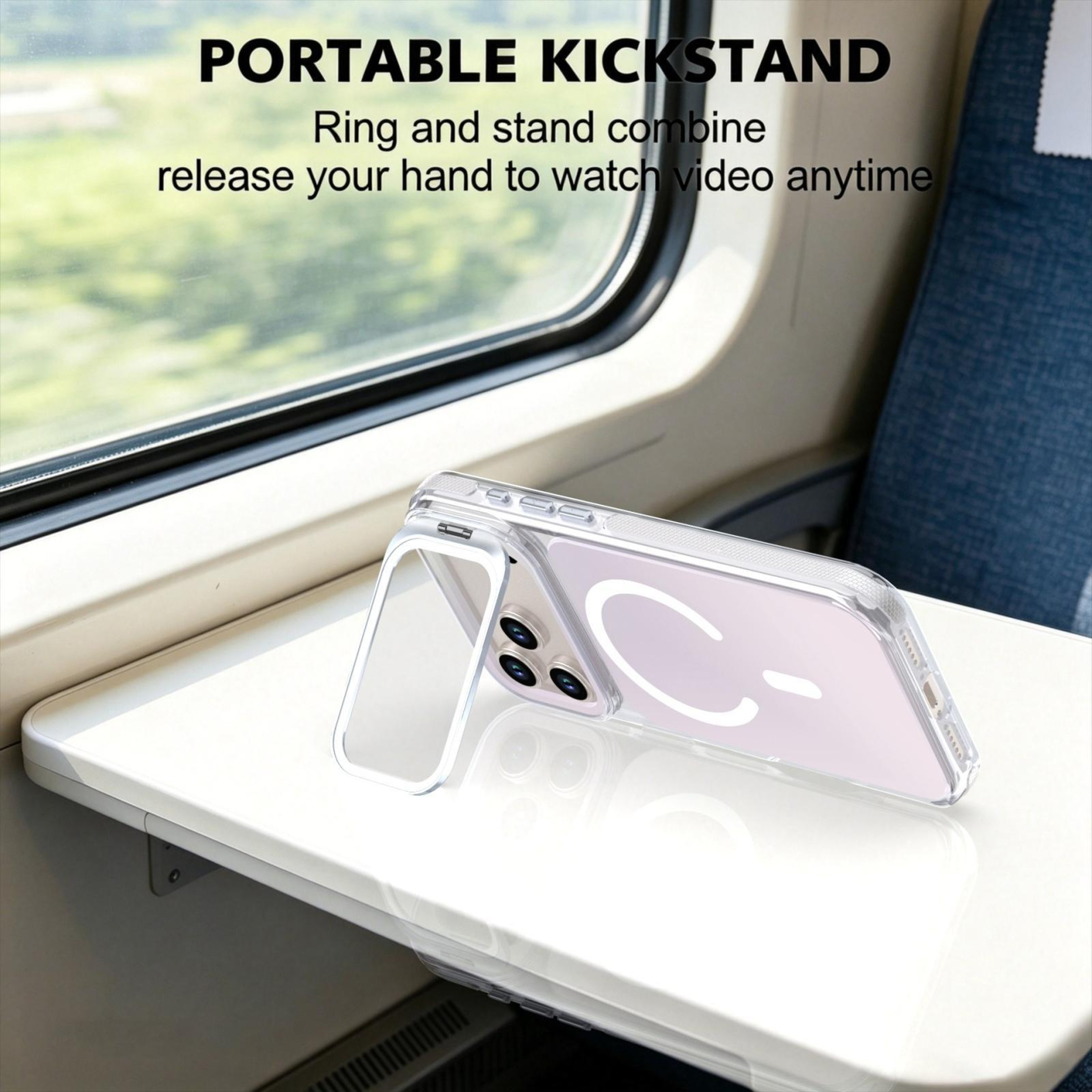 IPhone 18 Pro Max Magnetic Kickstand Case With Camera Lens Cover 1